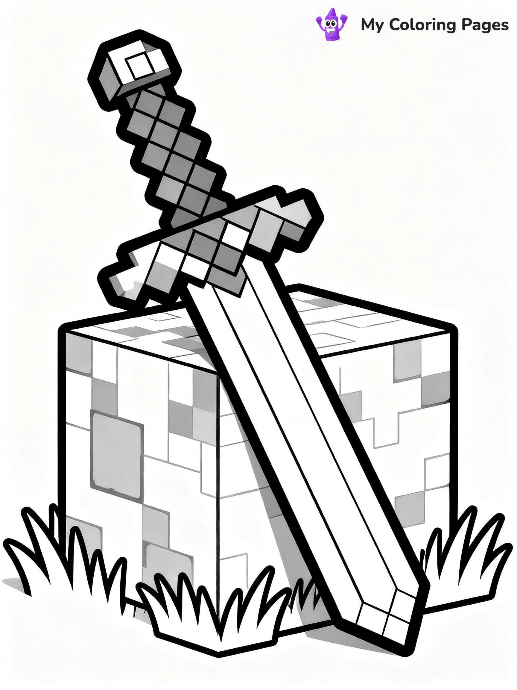 Sword Minecraft Coloring Pages - 18