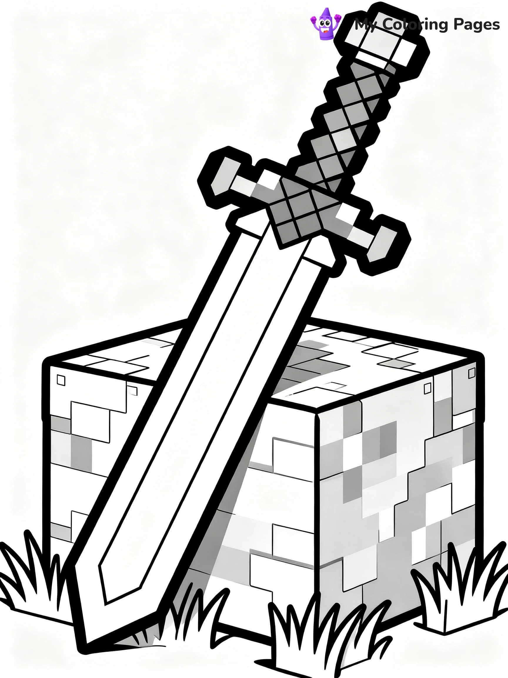 Sword Minecraft Coloring Pages - 17
