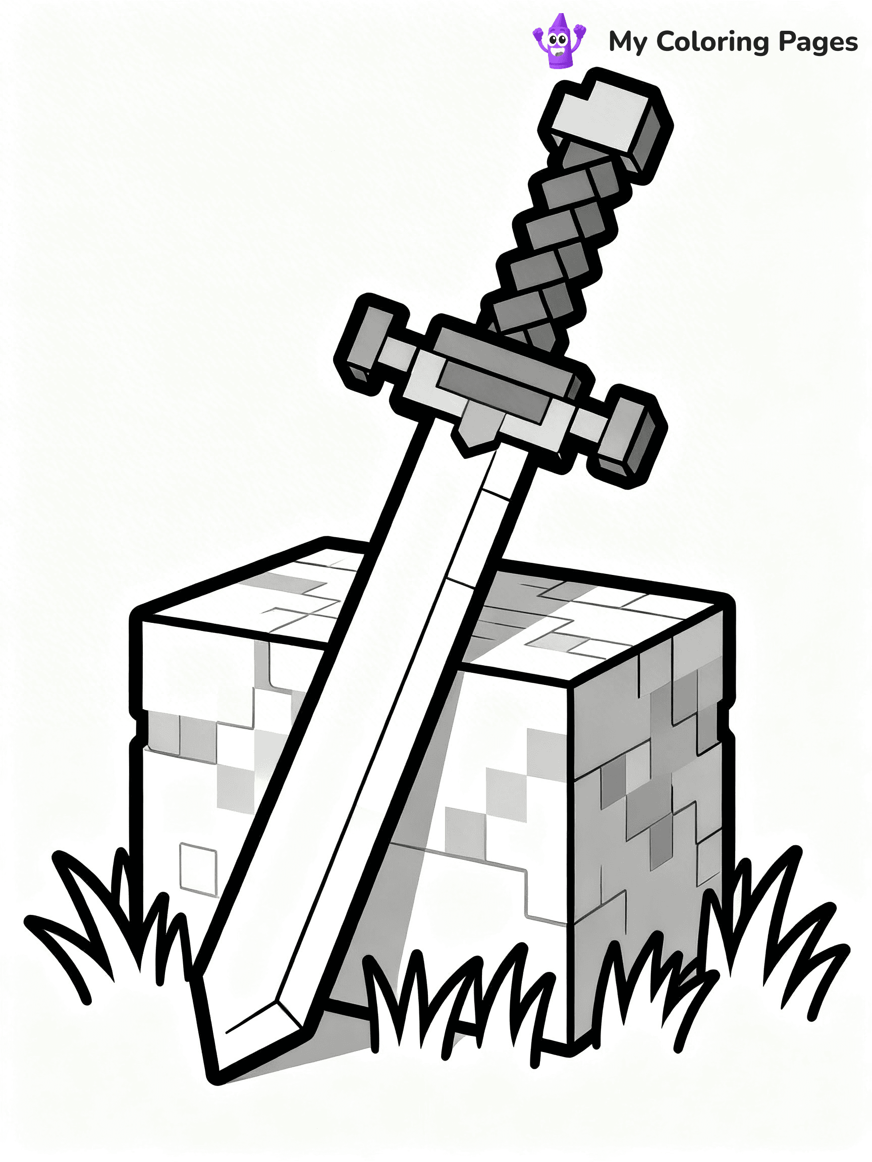 Sword Minecraft Coloring Pages - 16