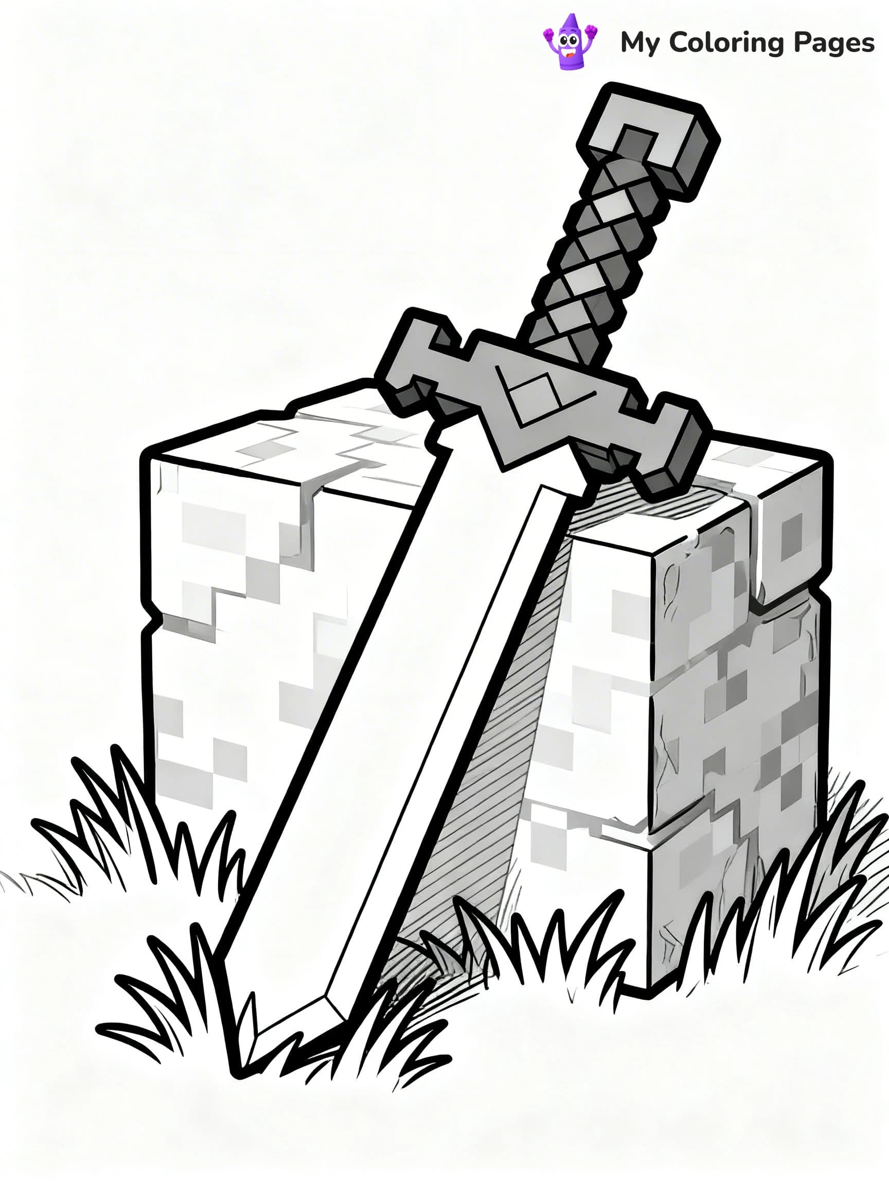 Sword Minecraft Coloring Pages - 15
