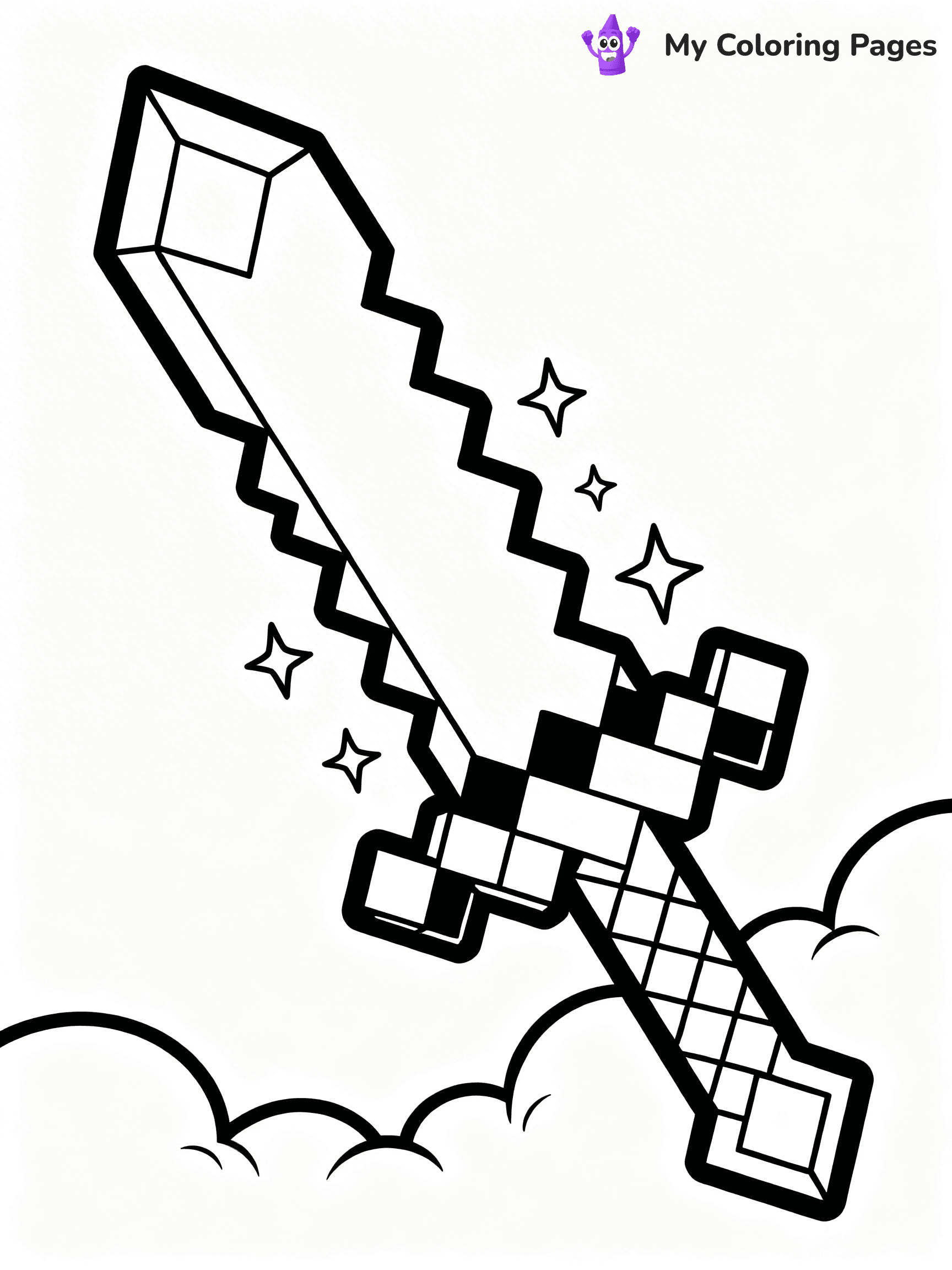 Sword Minecraft Coloring Pages - 14