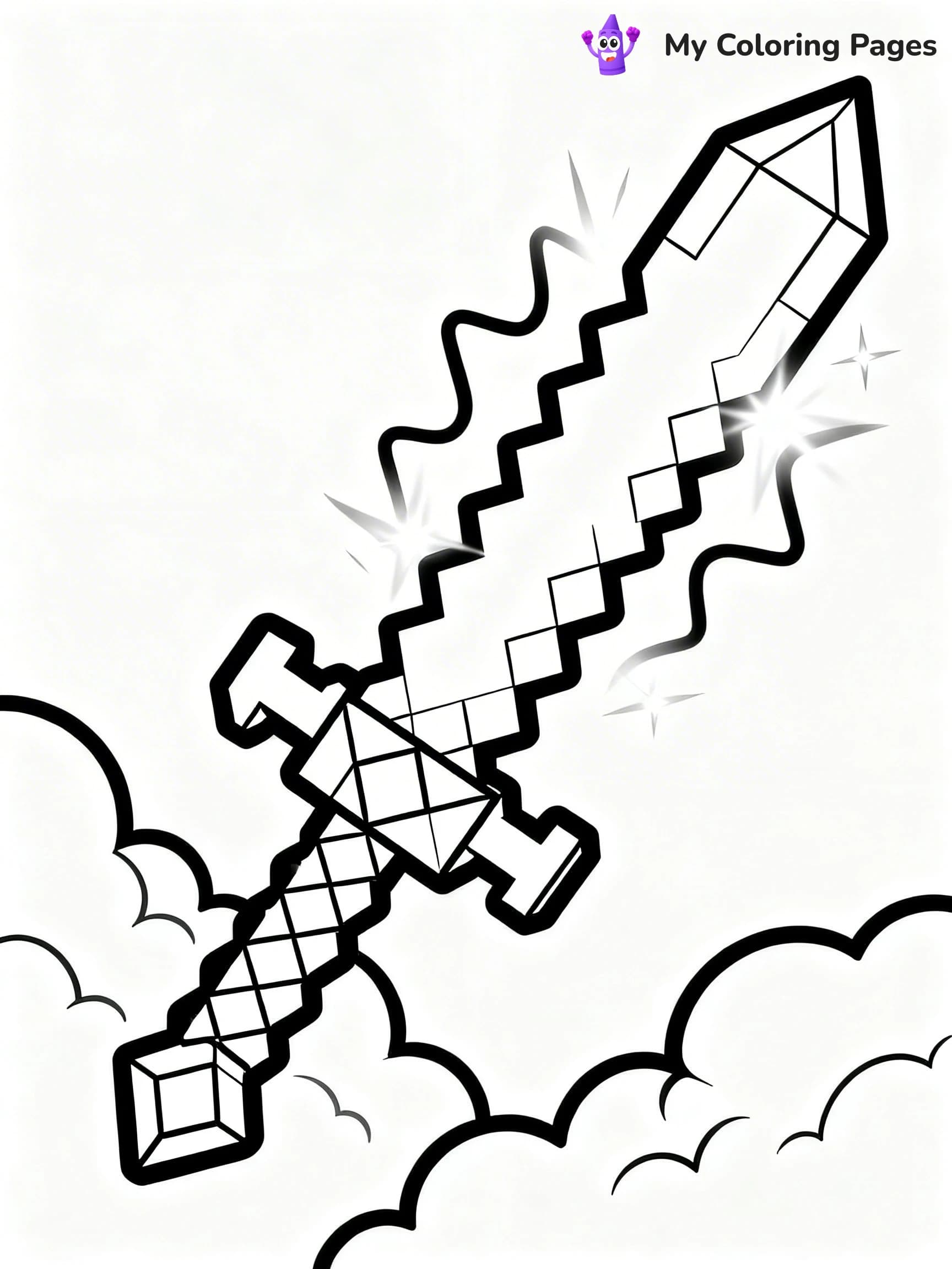 Sword Minecraft Coloring Pages - 12