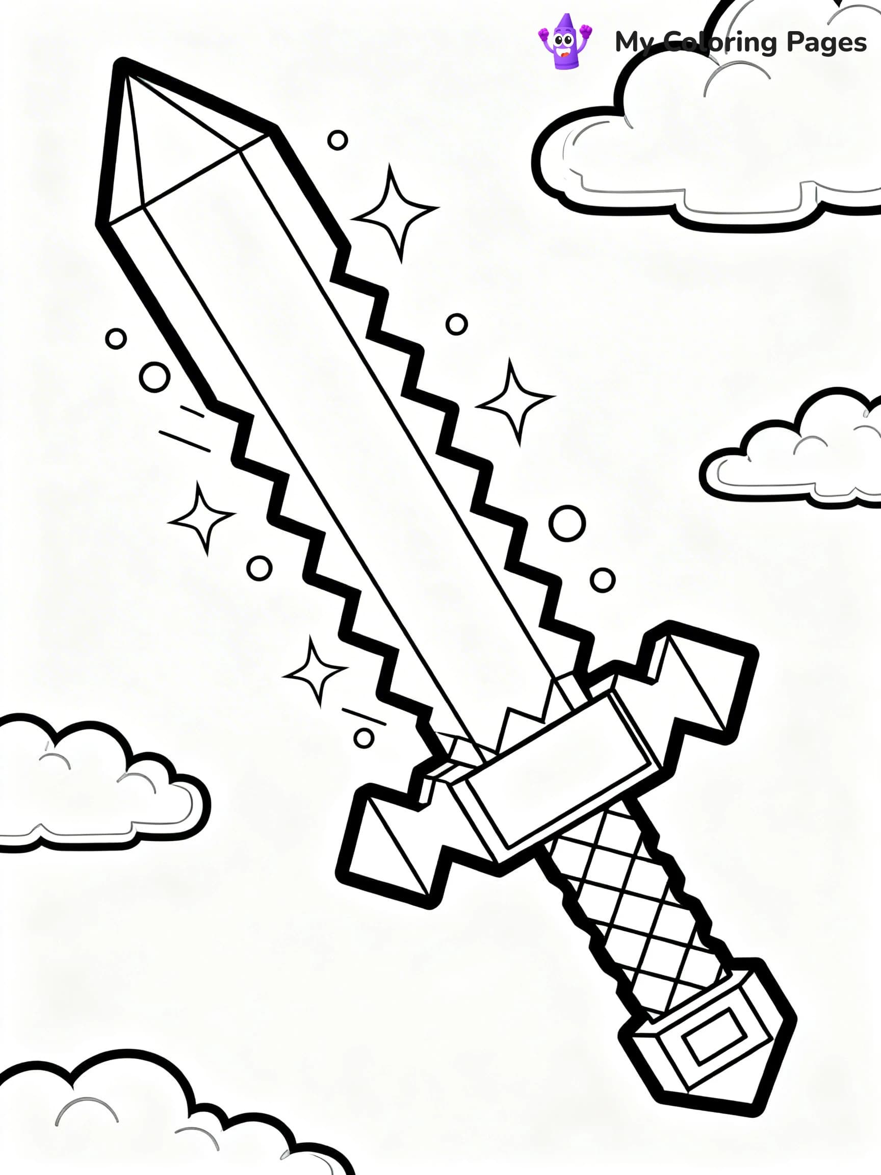 Sword Minecraft Coloring Pages - 11