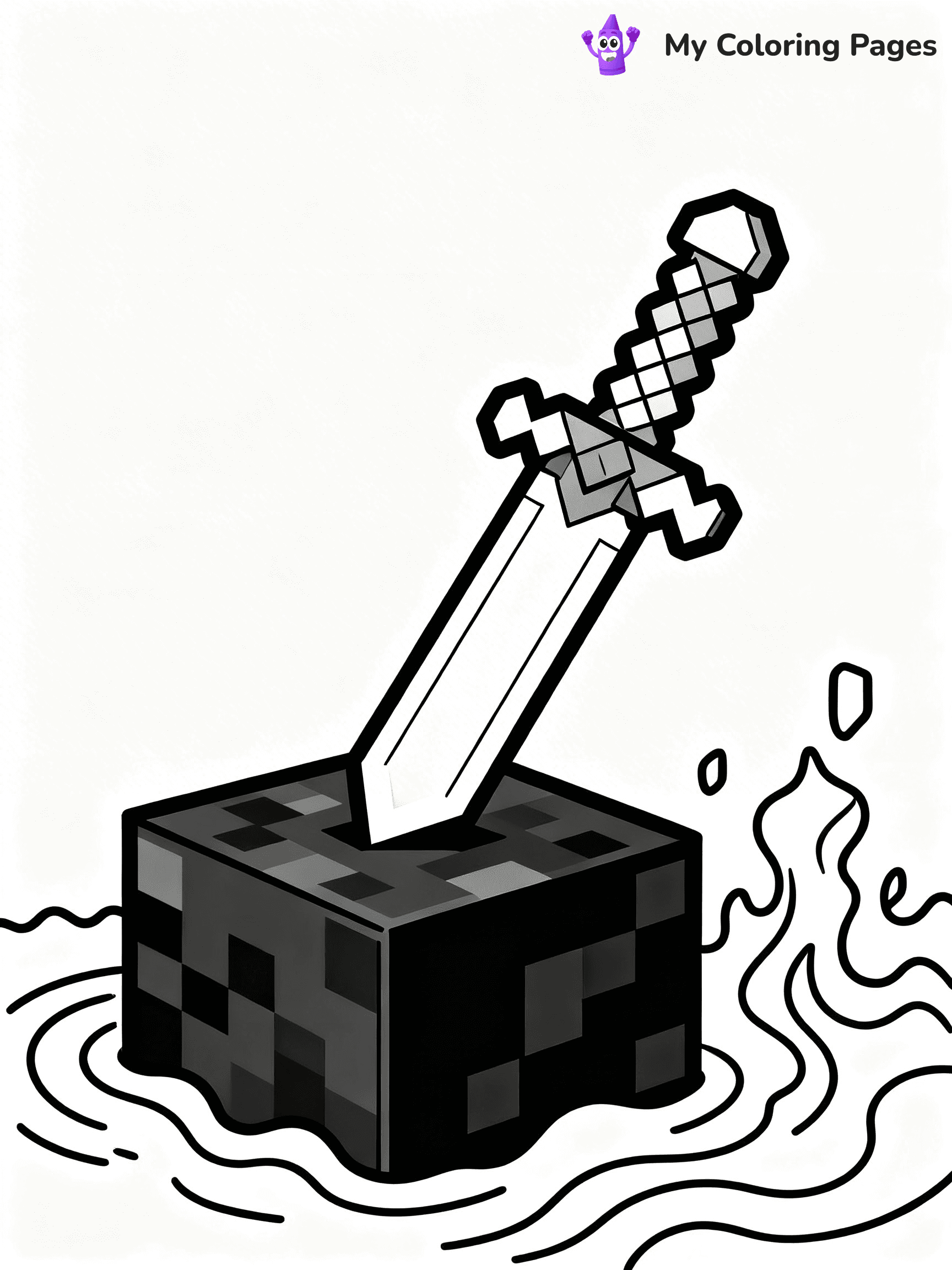 Sword Minecraft Coloring Pages - 7