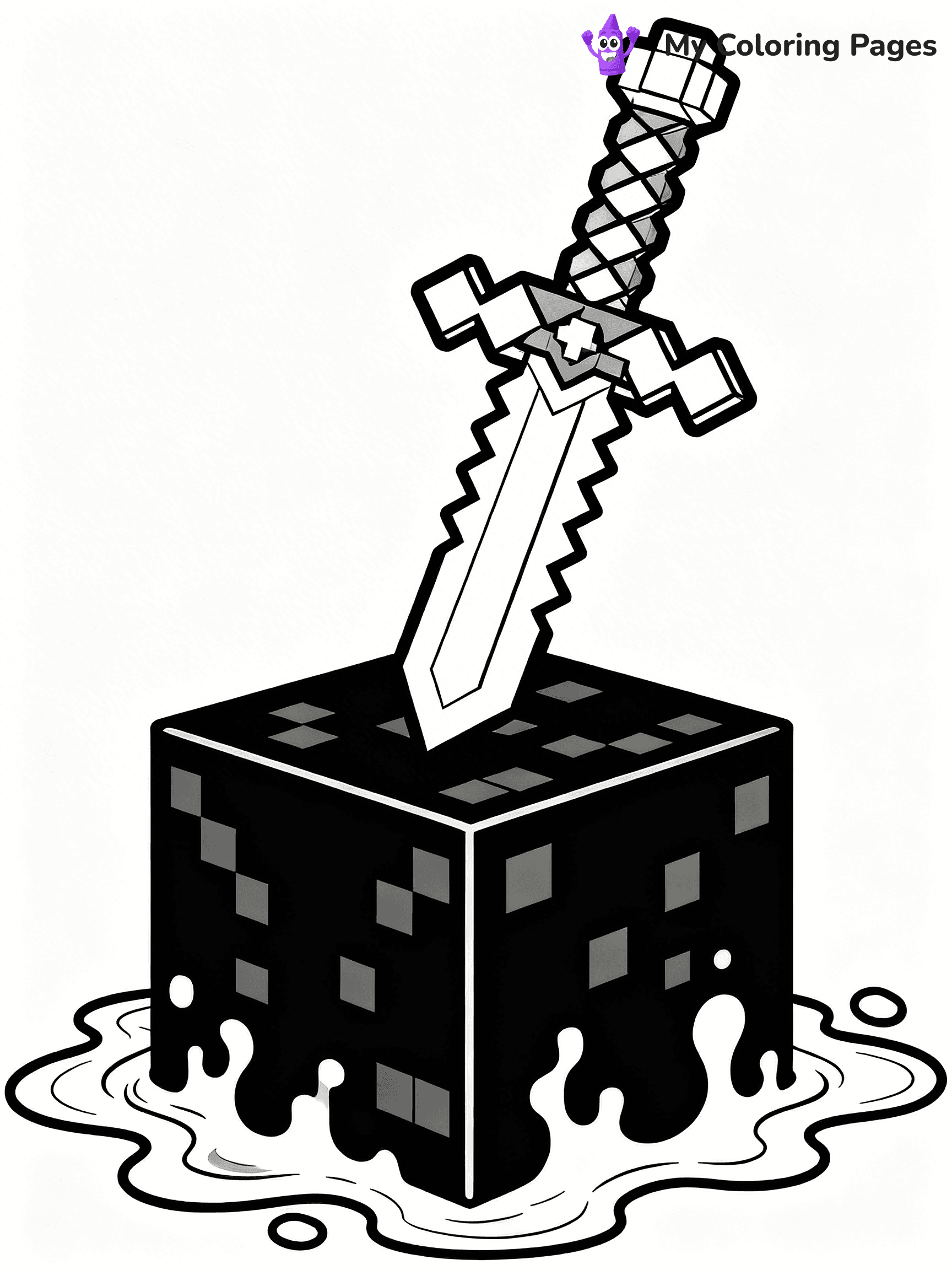 Sword Minecraft Coloring Pages - 5