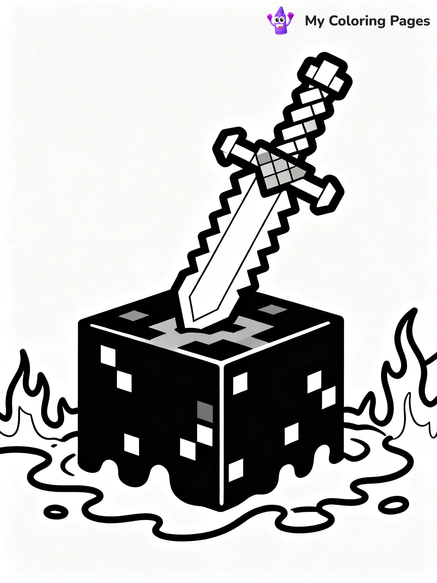 Sword Minecraft Coloring Pages - 2