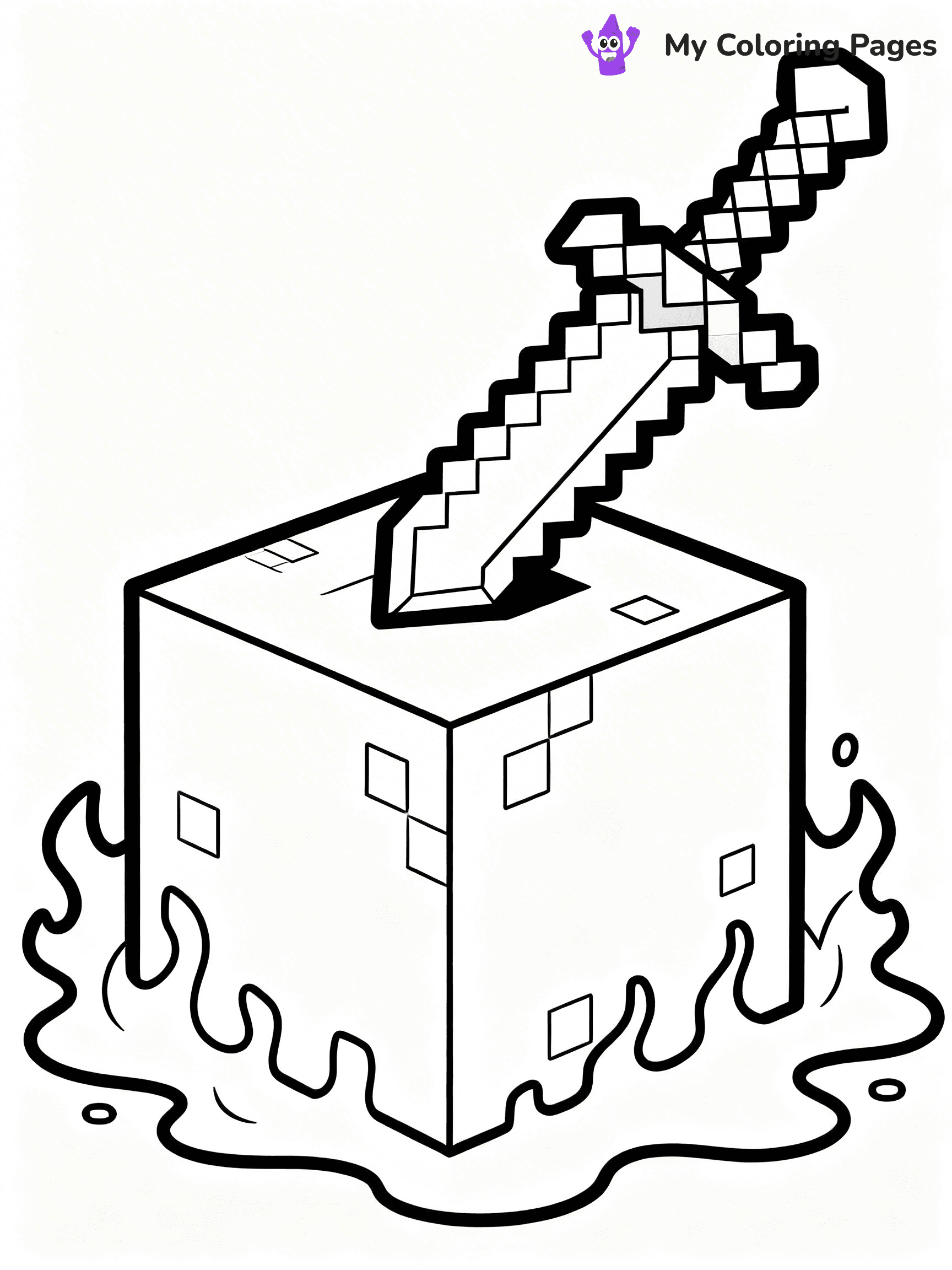 Sword Minecraft Coloring Pages - 1
