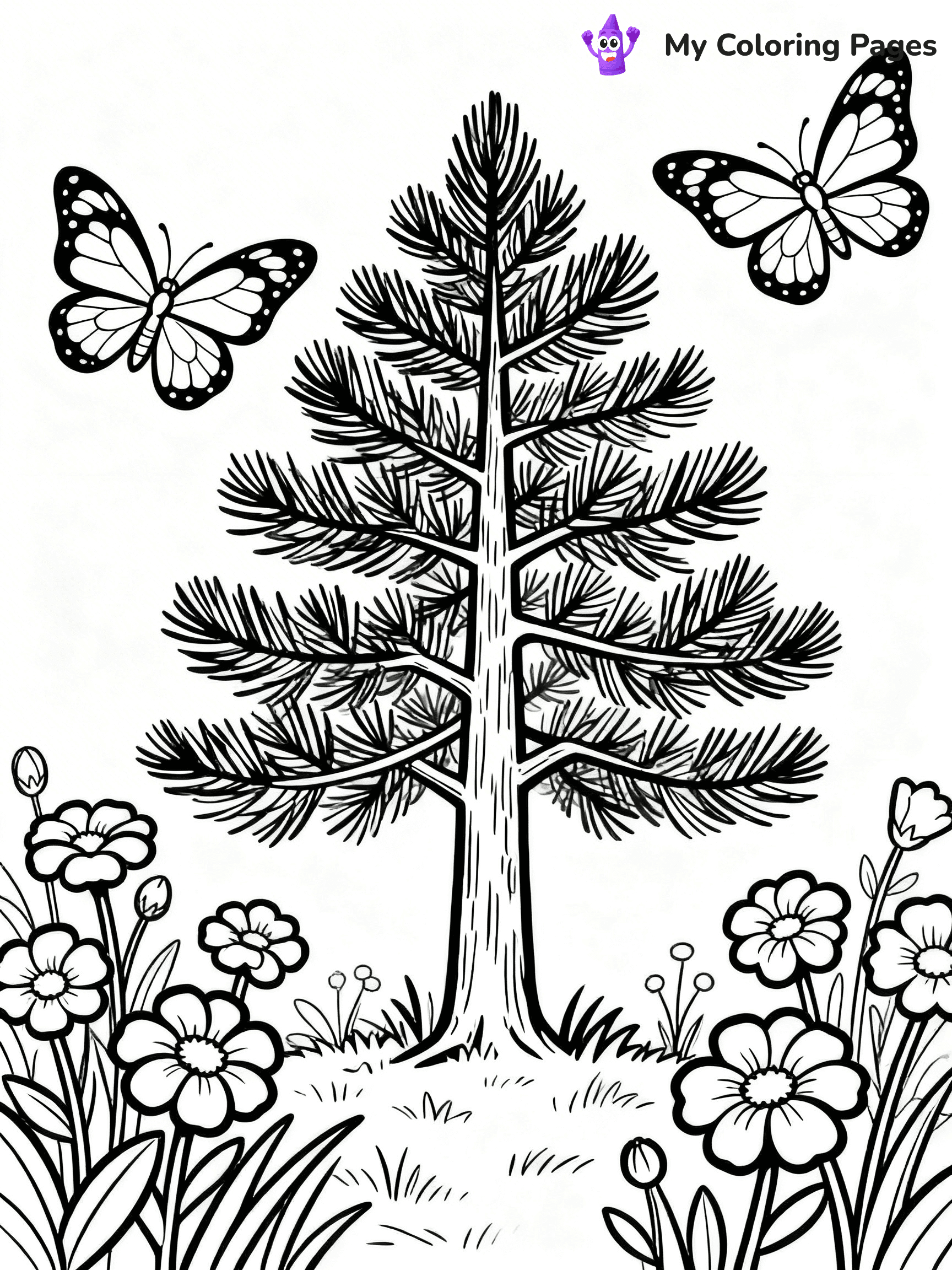 Pine Tree Coloring Pages - 84