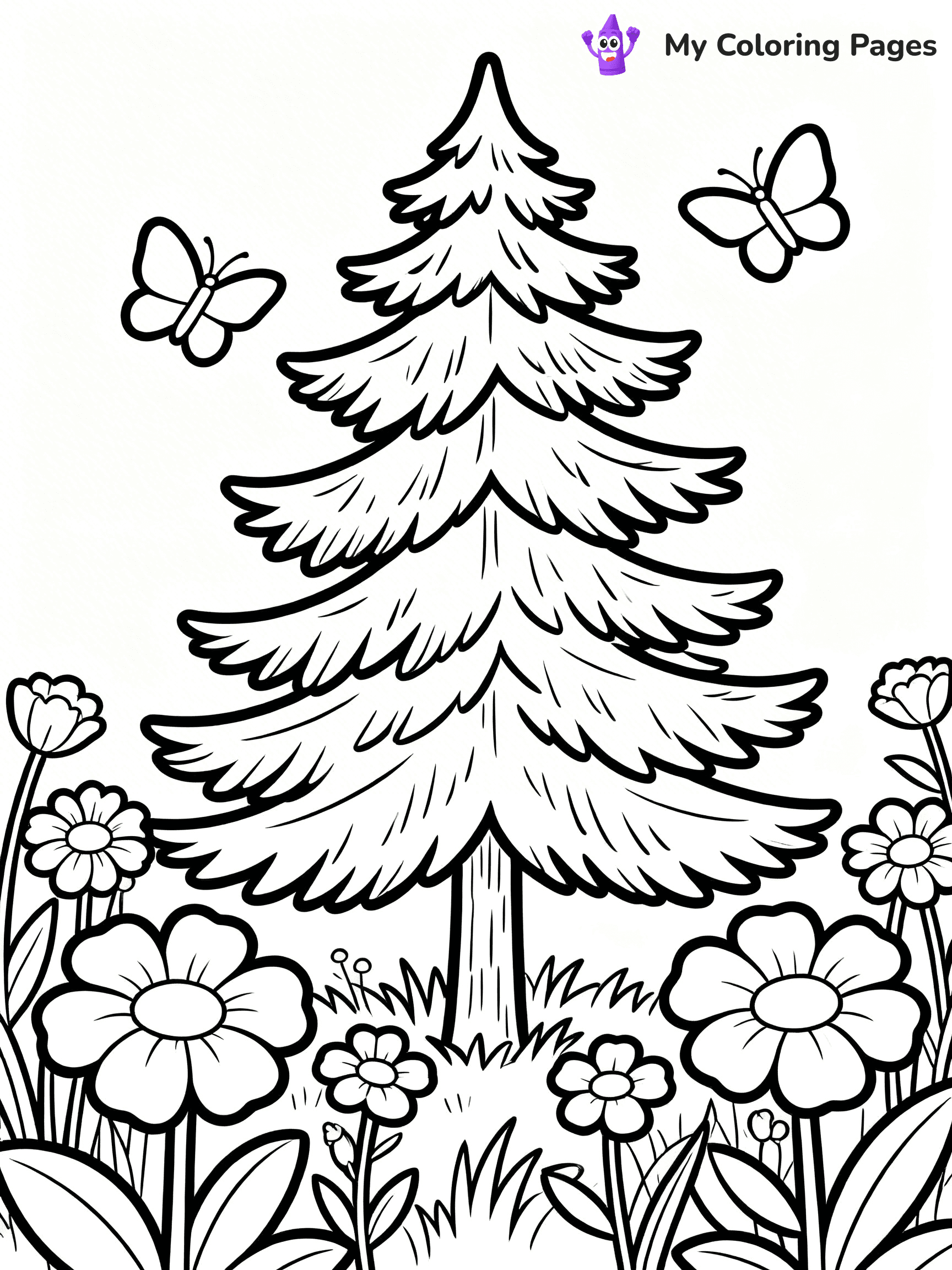 Pine Tree Coloring Pages - 83