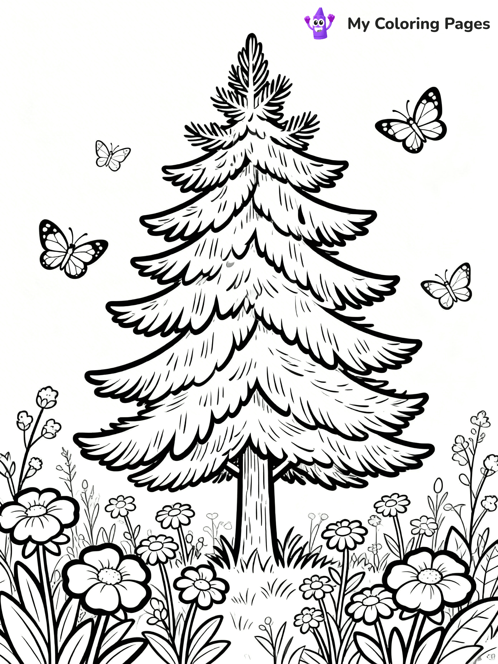 Pine Tree Coloring Pages - 82