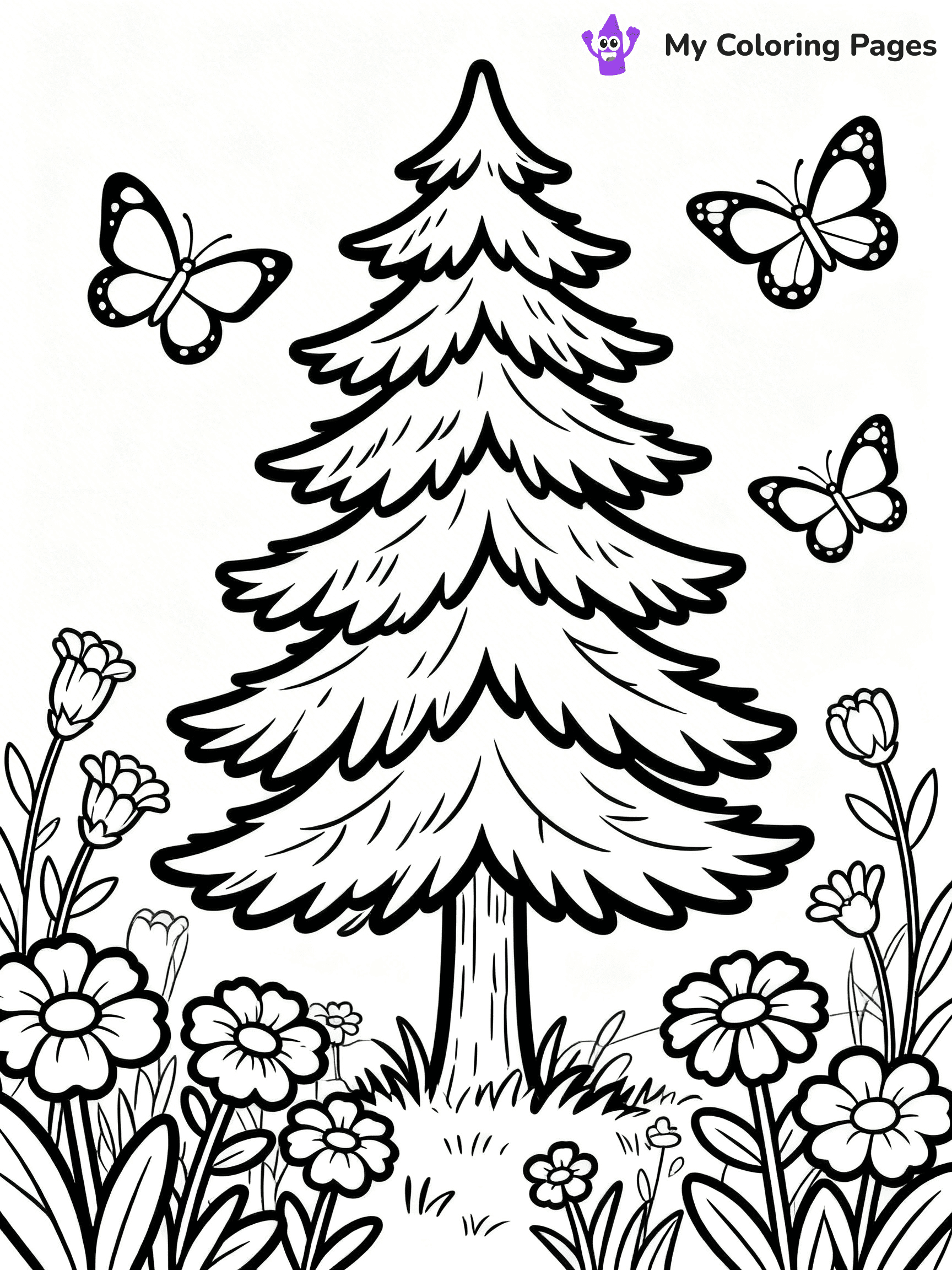 Pine Tree Coloring Pages - 81