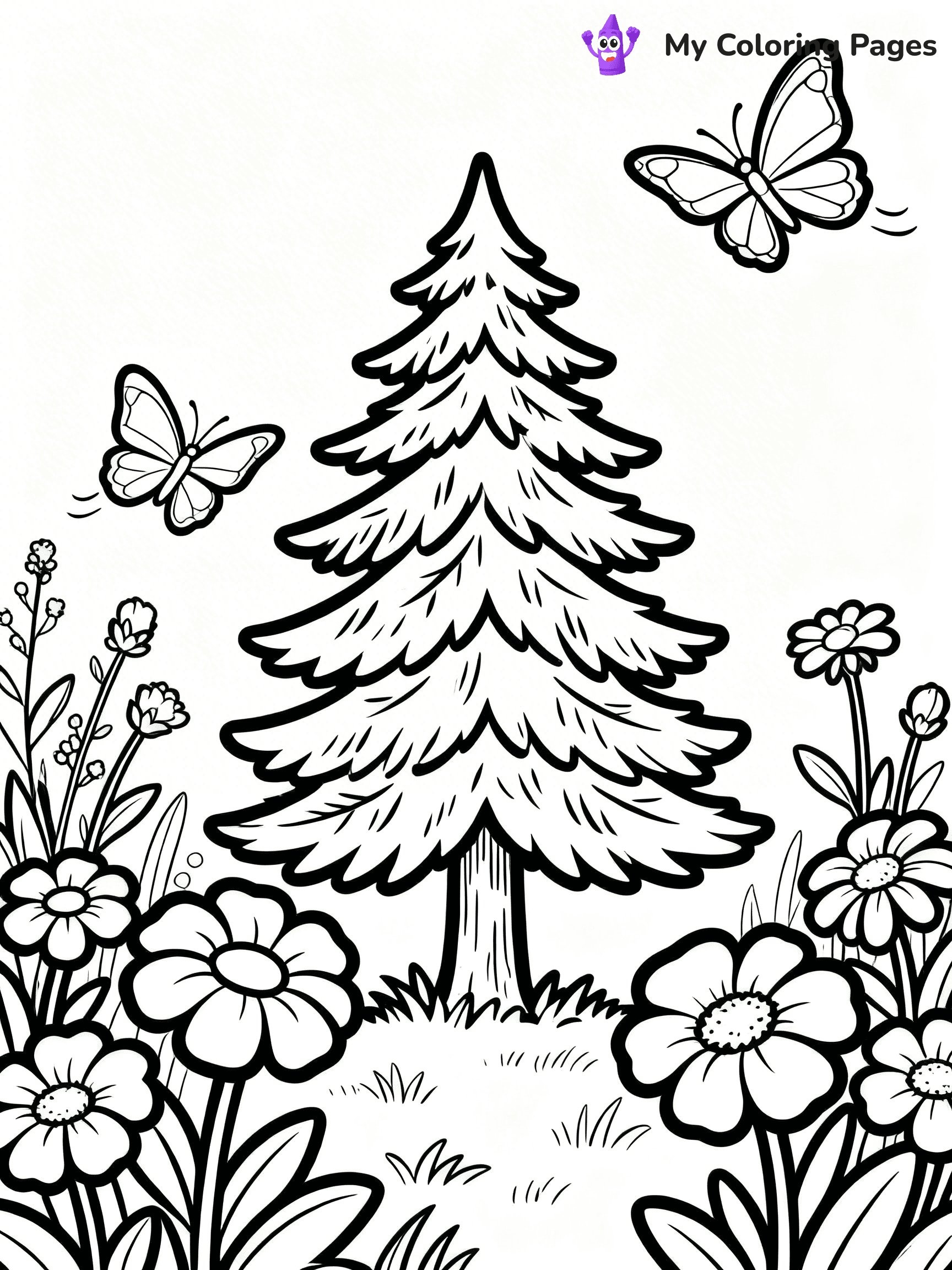 Pine Tree Coloring Pages - 79