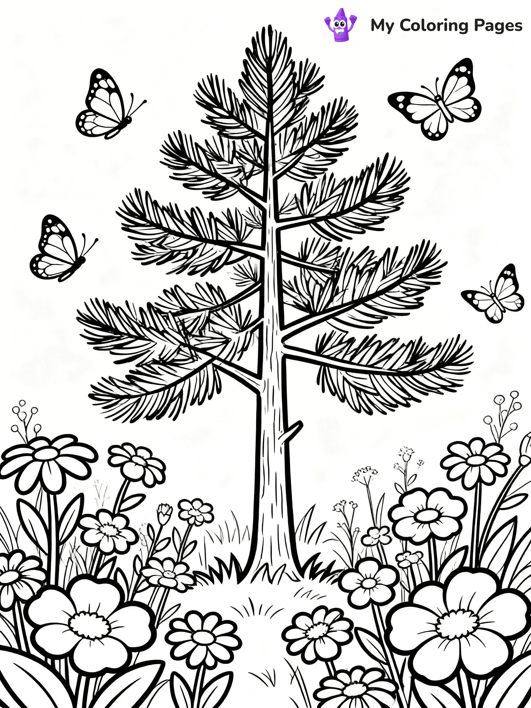 Pine Tree Coloring Pages - 78