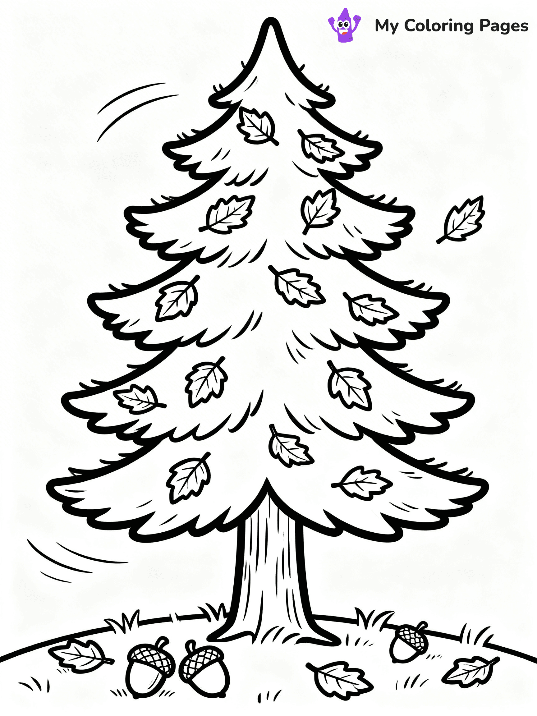 Pine Tree Coloring Pages - 46