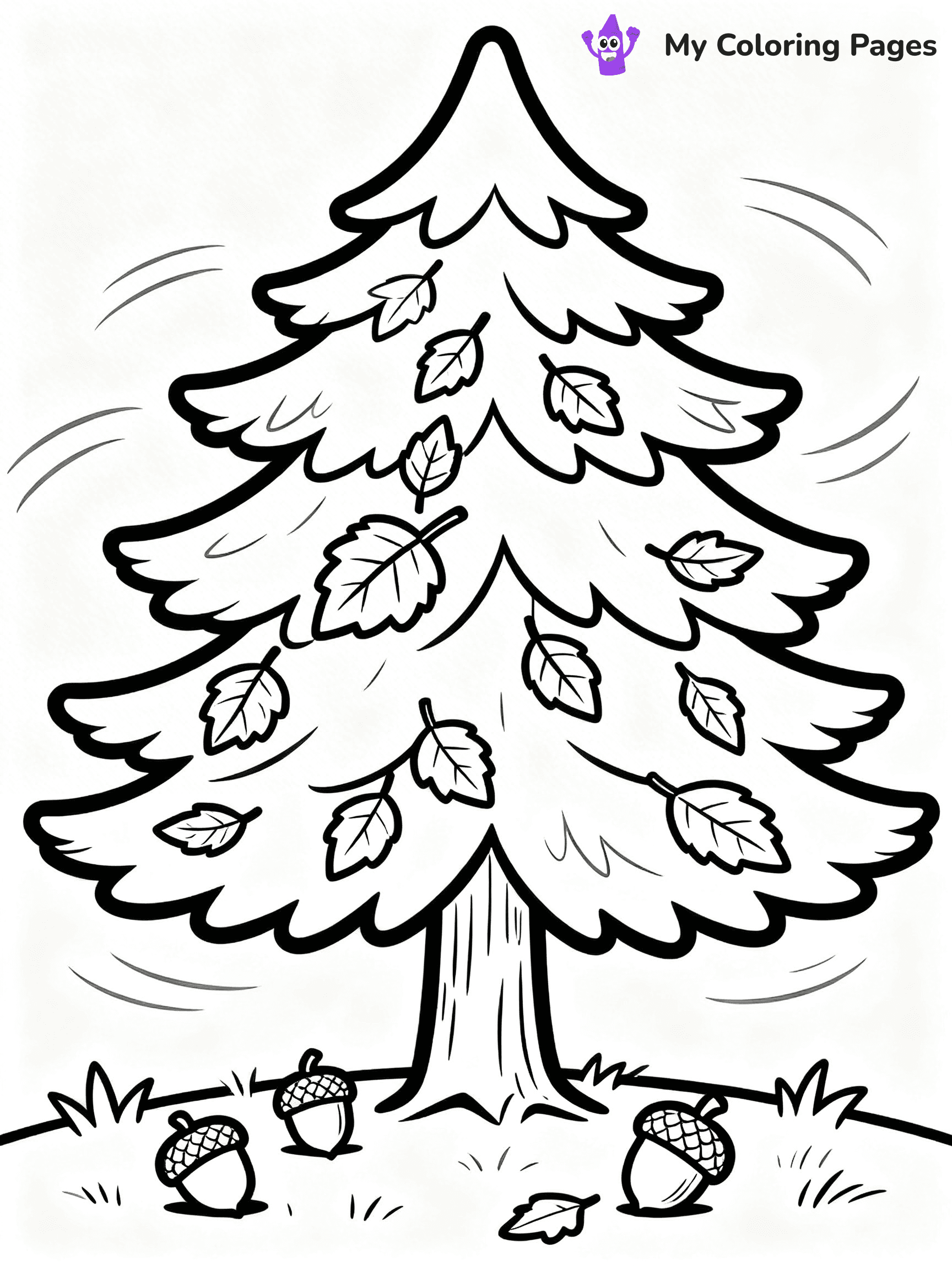 Pine Tree Coloring Pages - 44