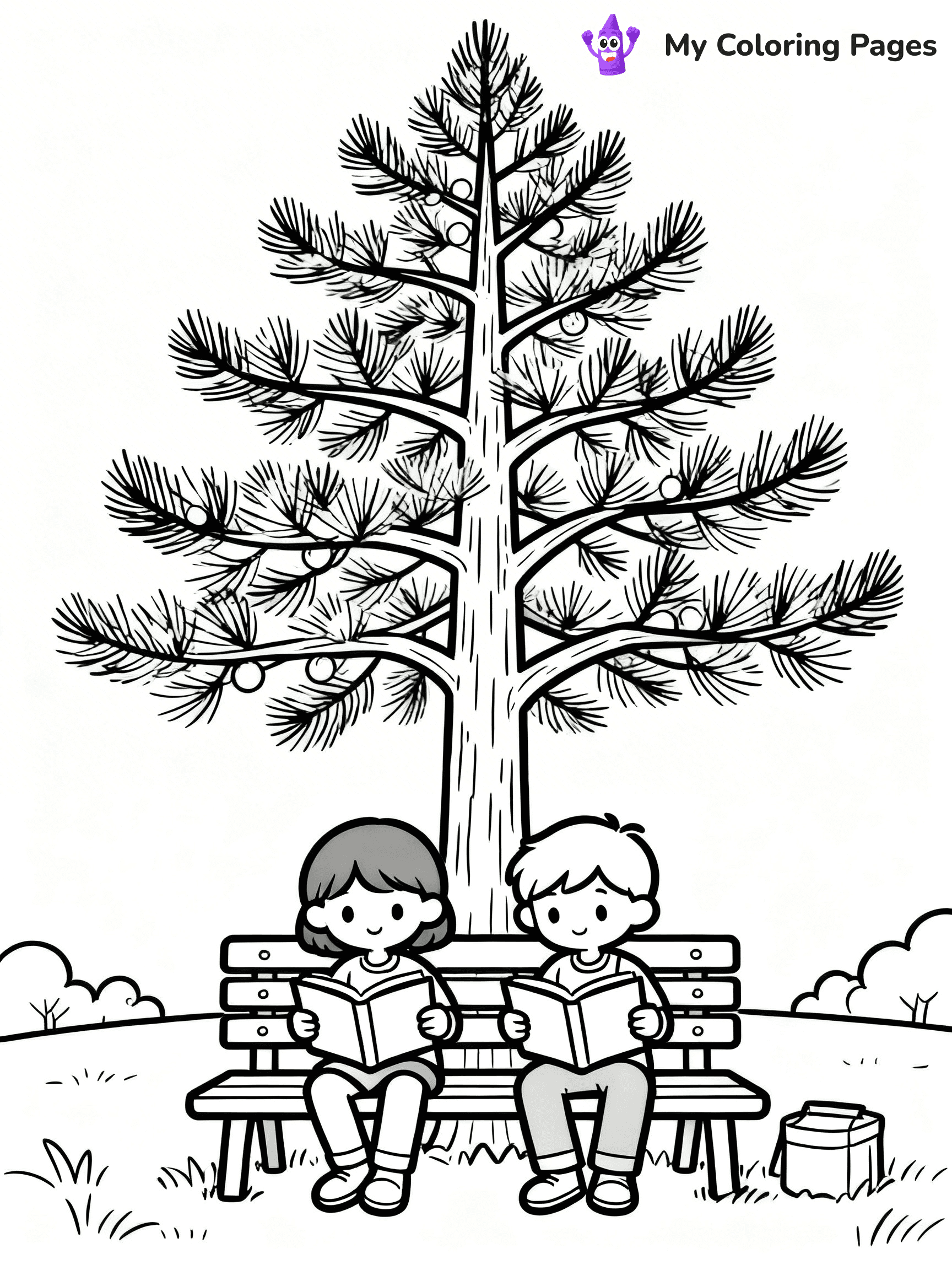 Pine Tree Coloring Pages - 34