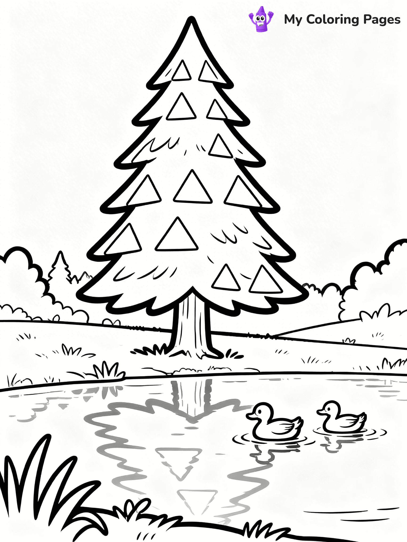 Pine Tree Coloring Pages - 24