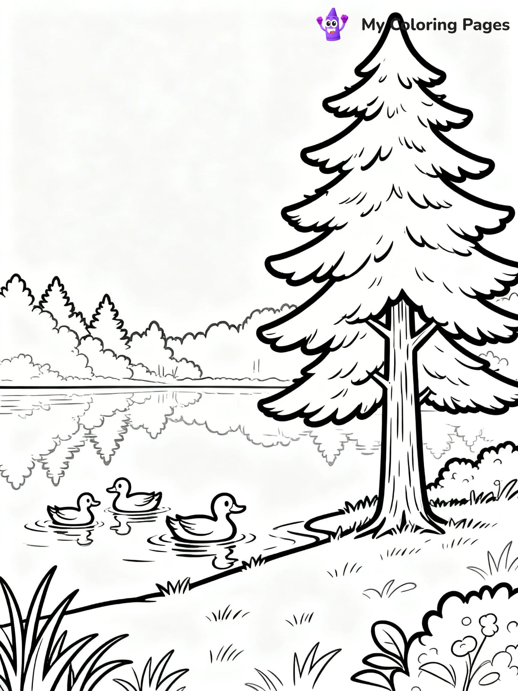 Pine Tree Coloring Pages - 23