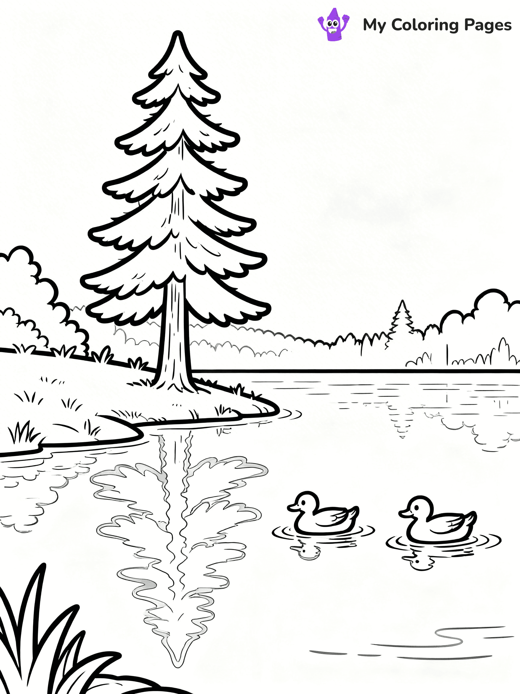 Pine Tree Coloring Pages - 20