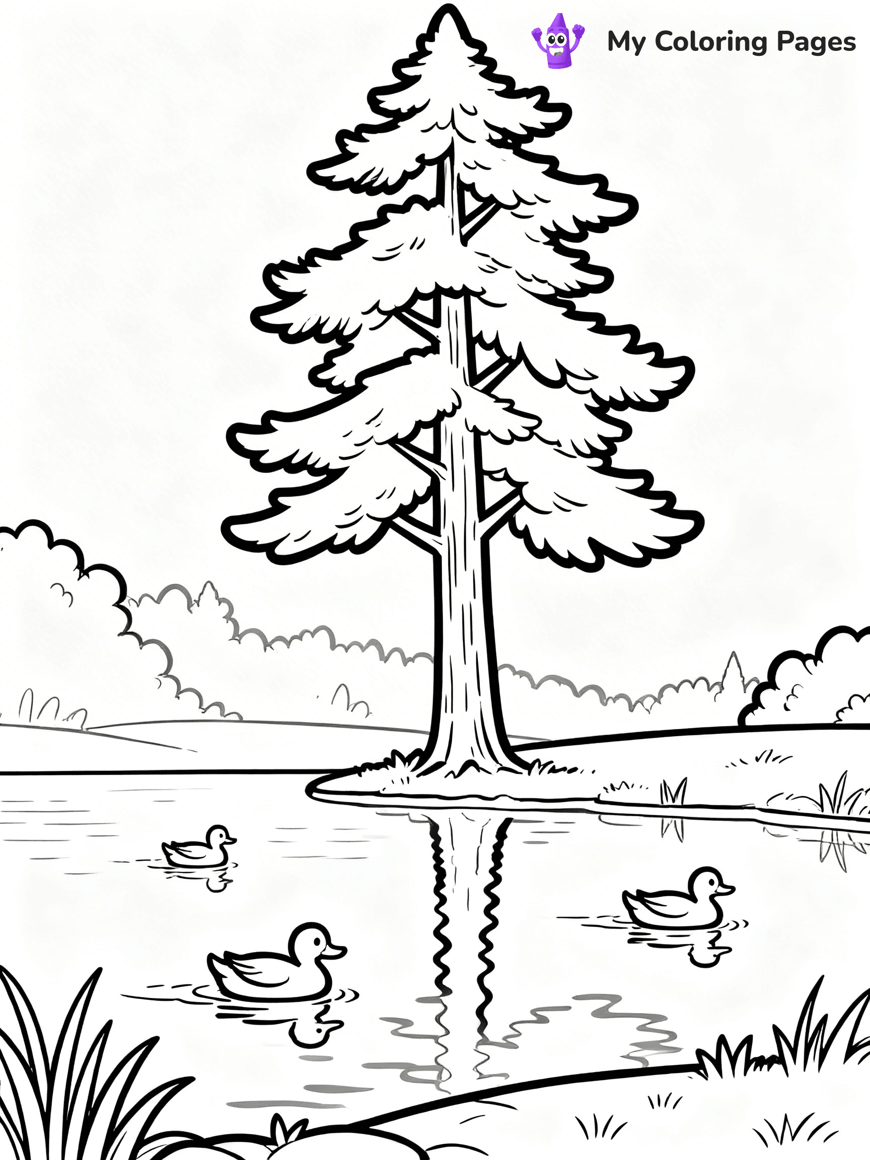 Pine Tree Coloring Pages - 19