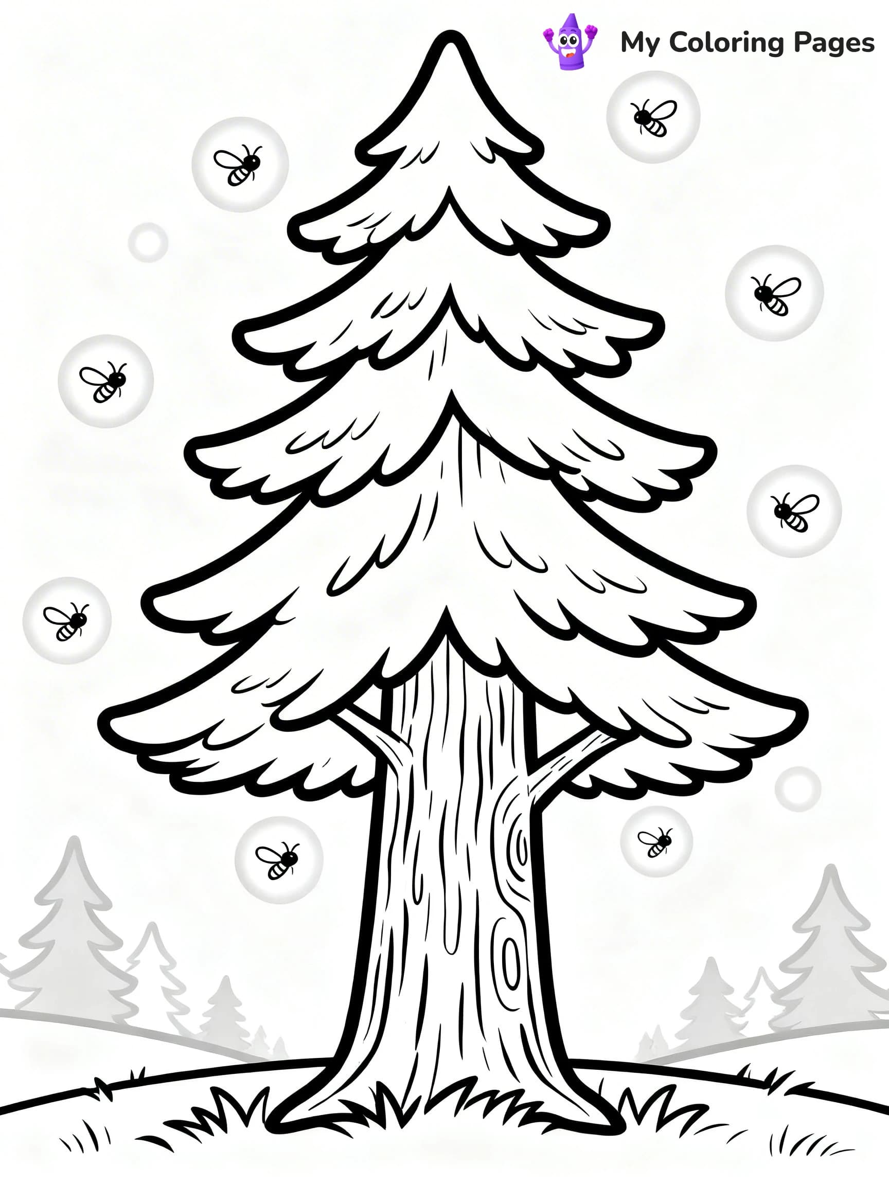Pine Tree Coloring Pages - 9