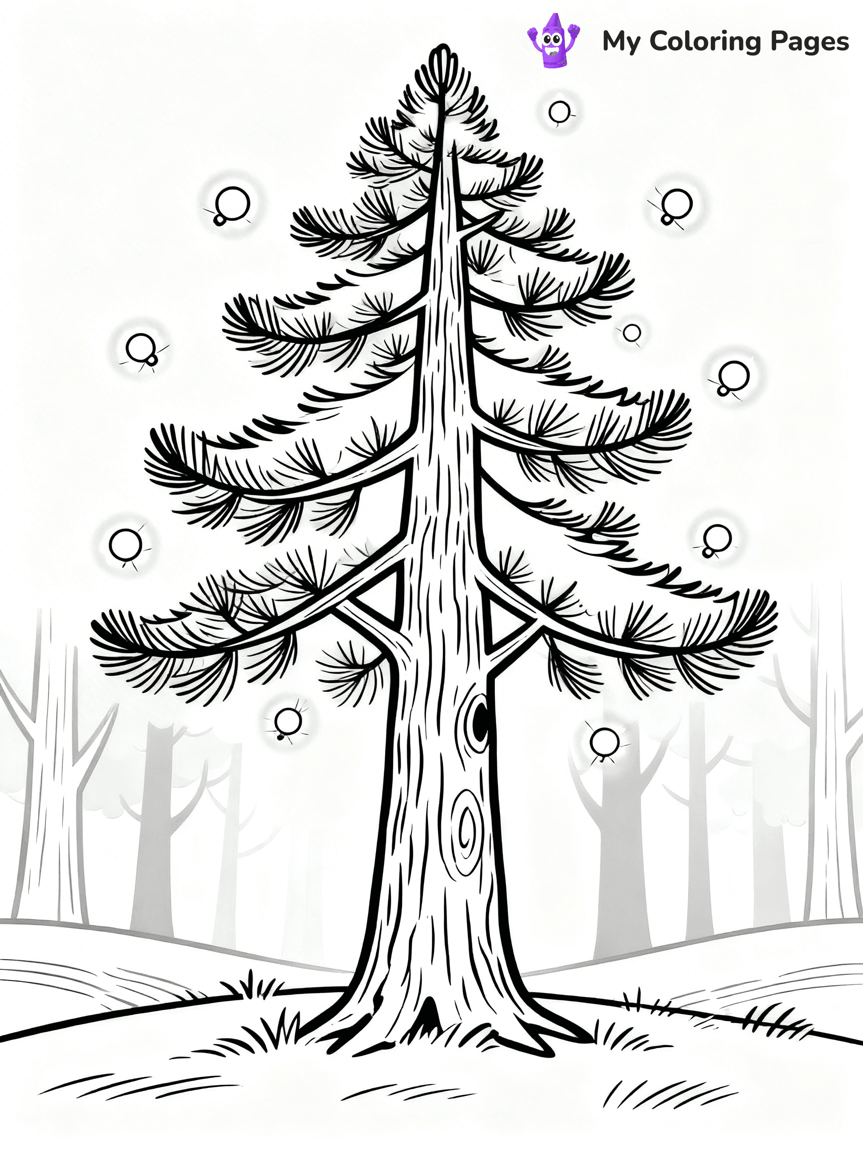 Pine Tree Coloring Pages - 7