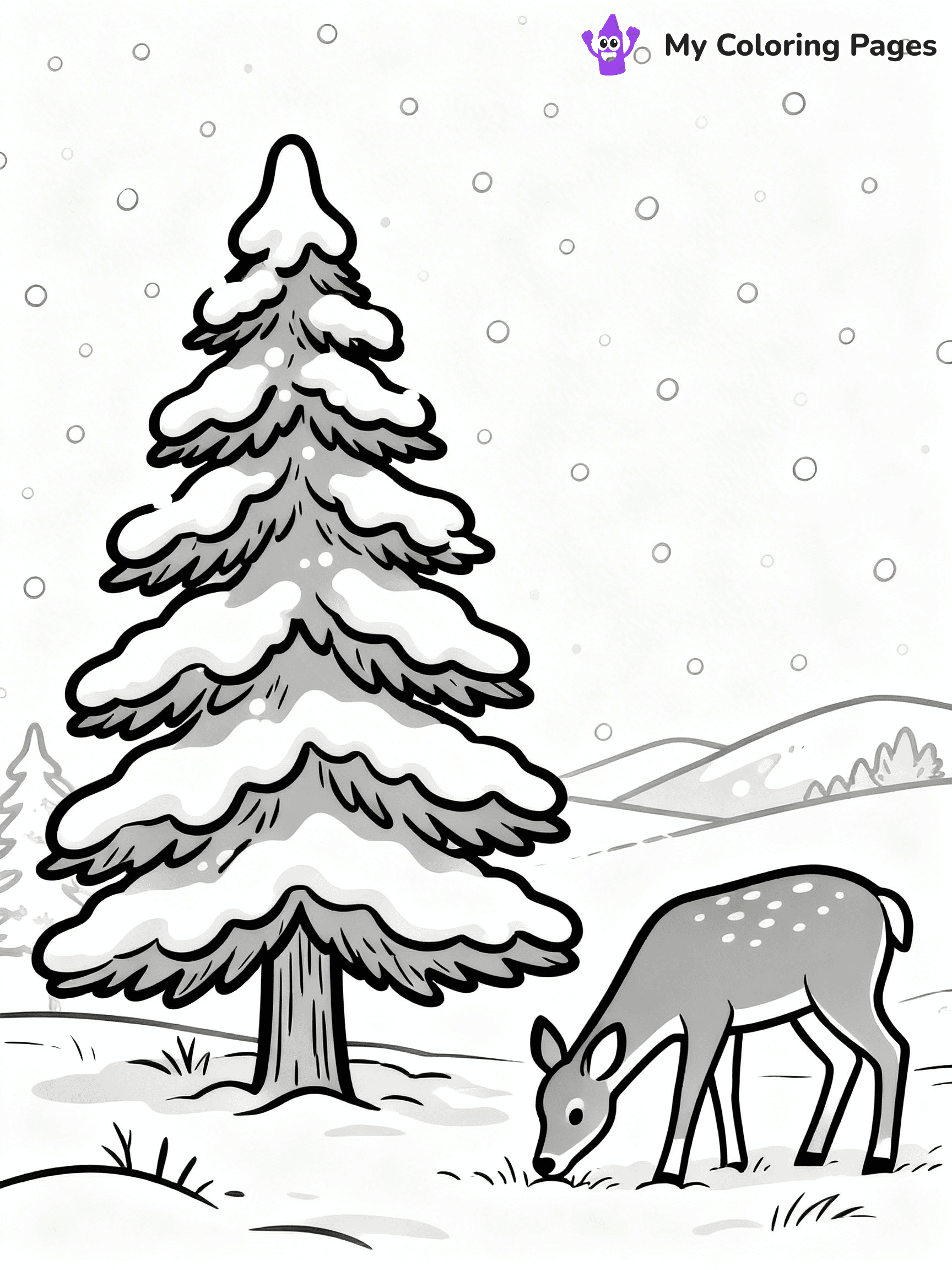 Pine Tree Coloring Pages - 3