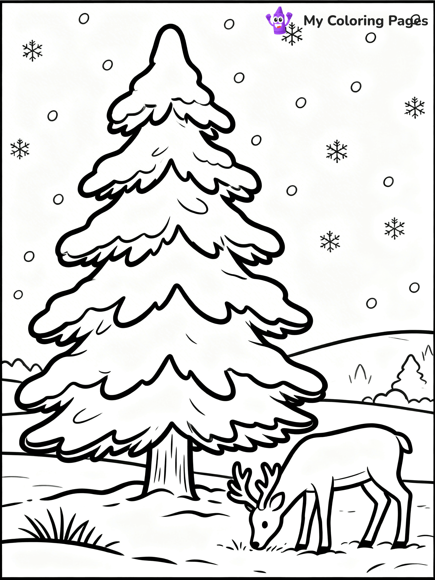 Pine Tree Coloring Pages - 1