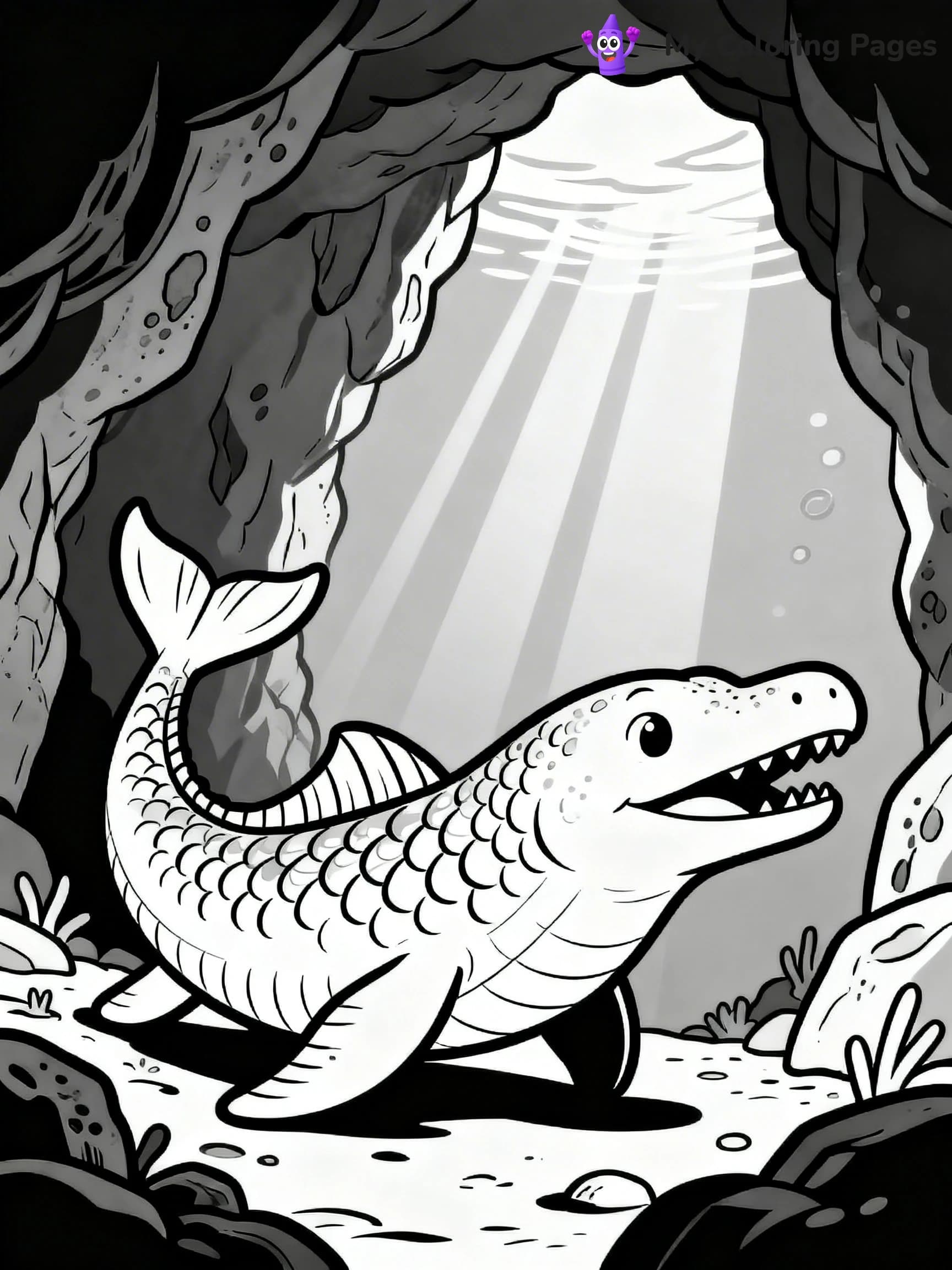 Mosasaurus Coloring Pages - 17