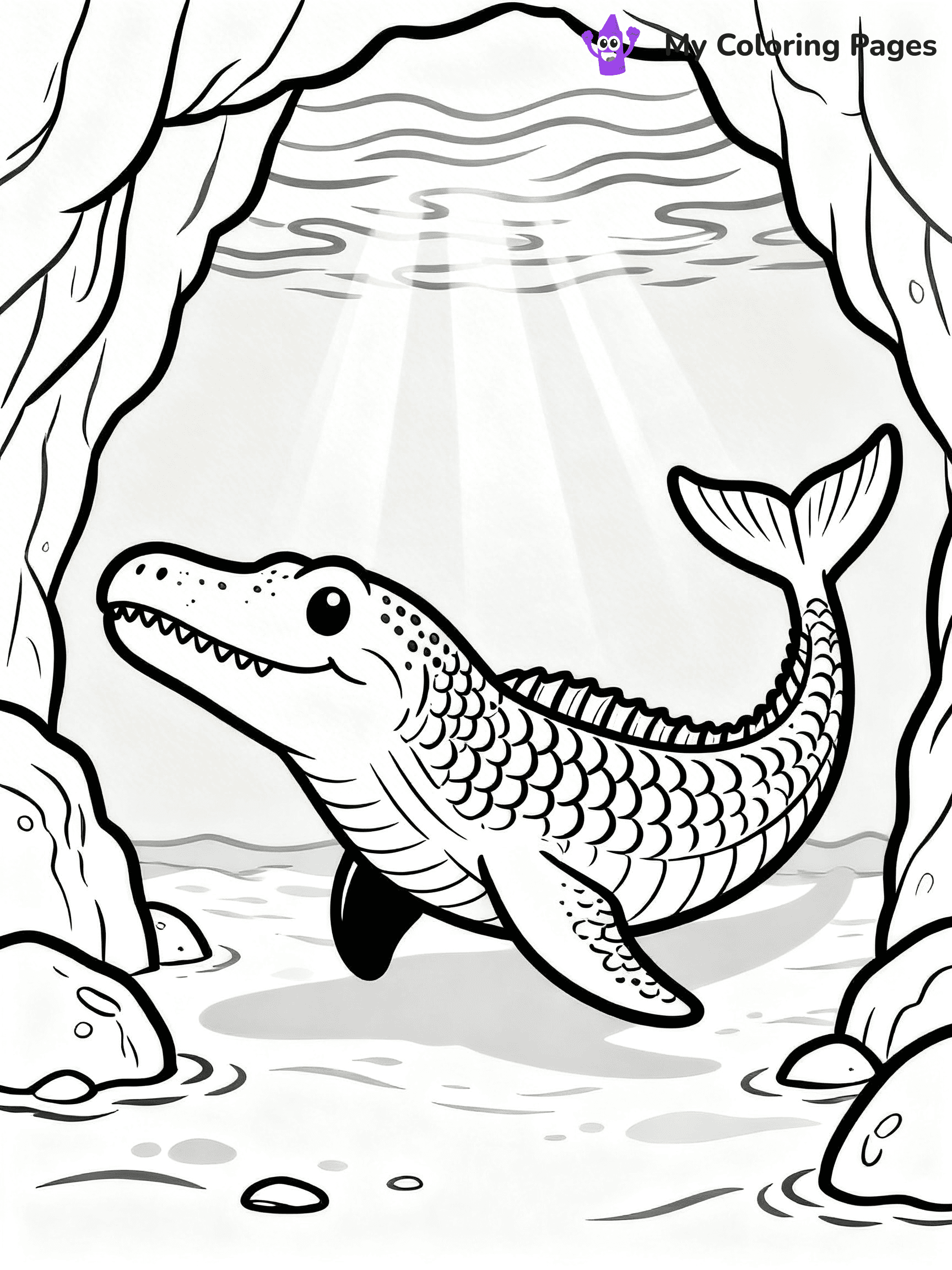Mosasaurus Coloring Pages - 16