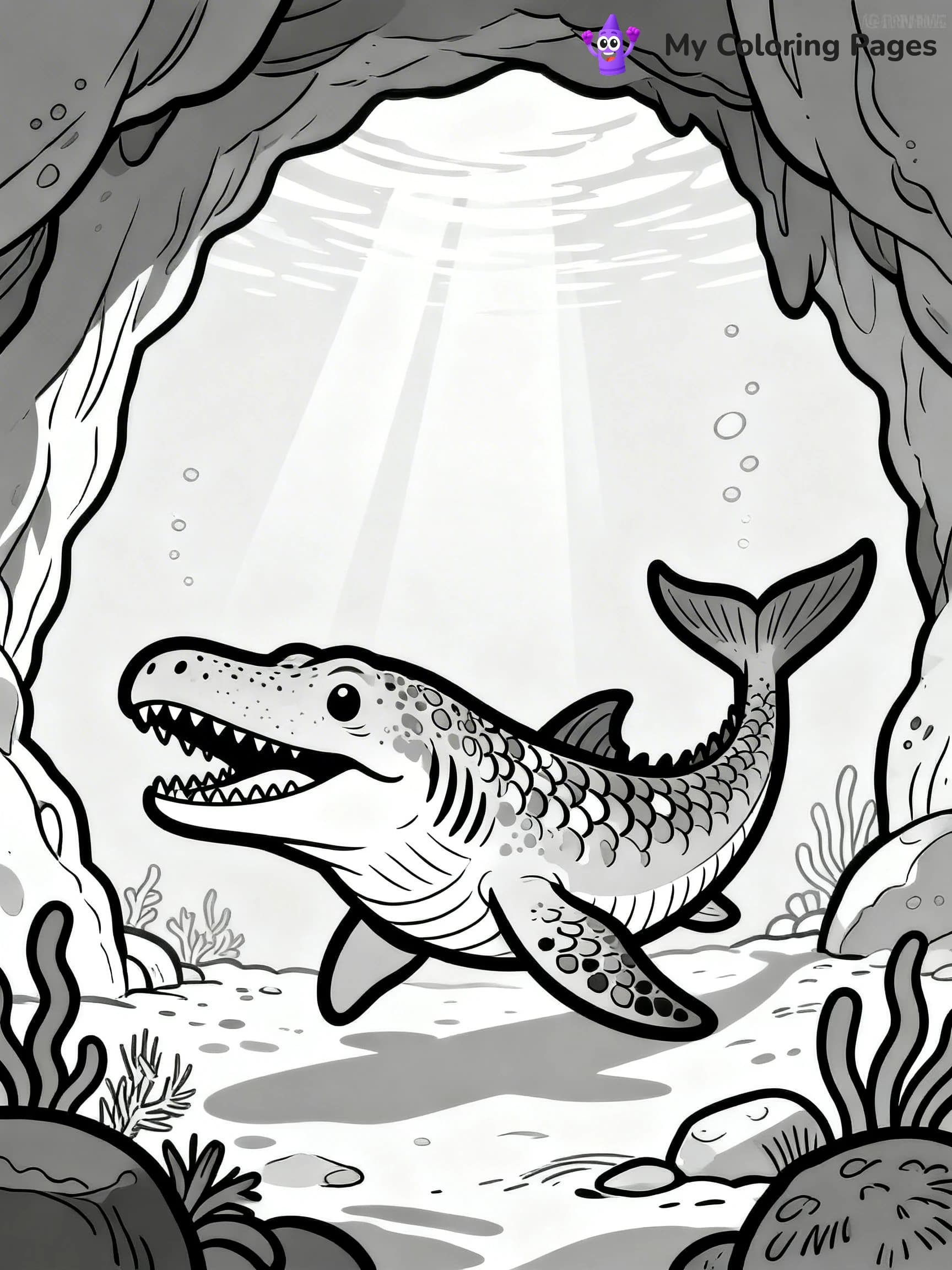 Mosasaurus Coloring Pages - 15