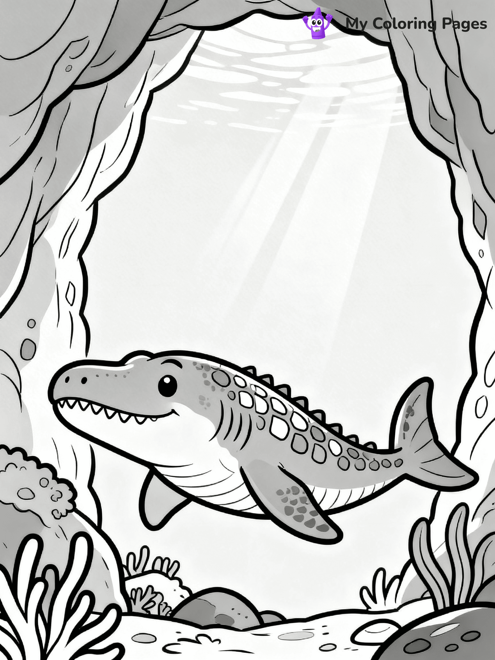 Mosasaurus Coloring Pages - 12