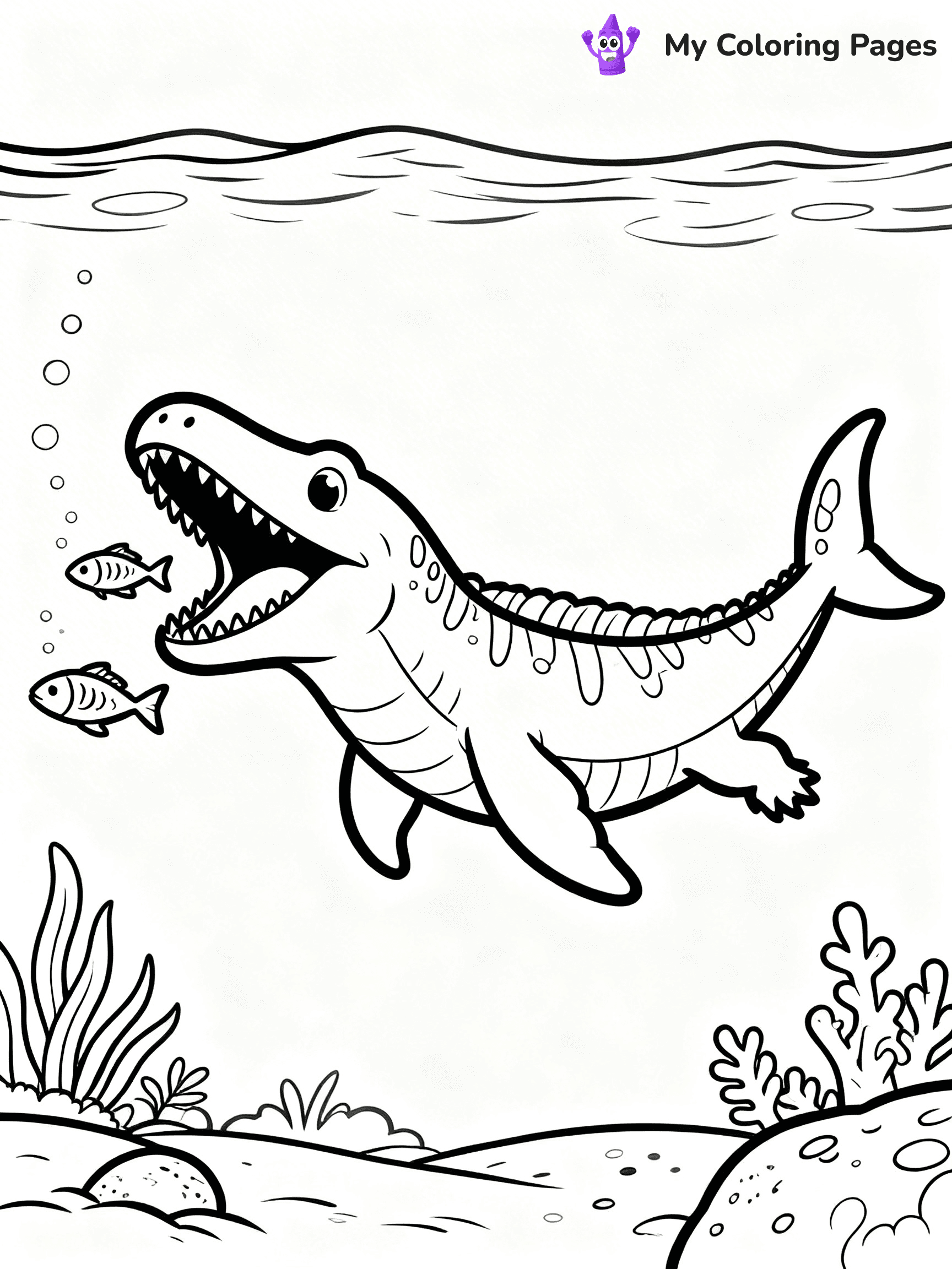 Mosasaurus Coloring Pages - 2