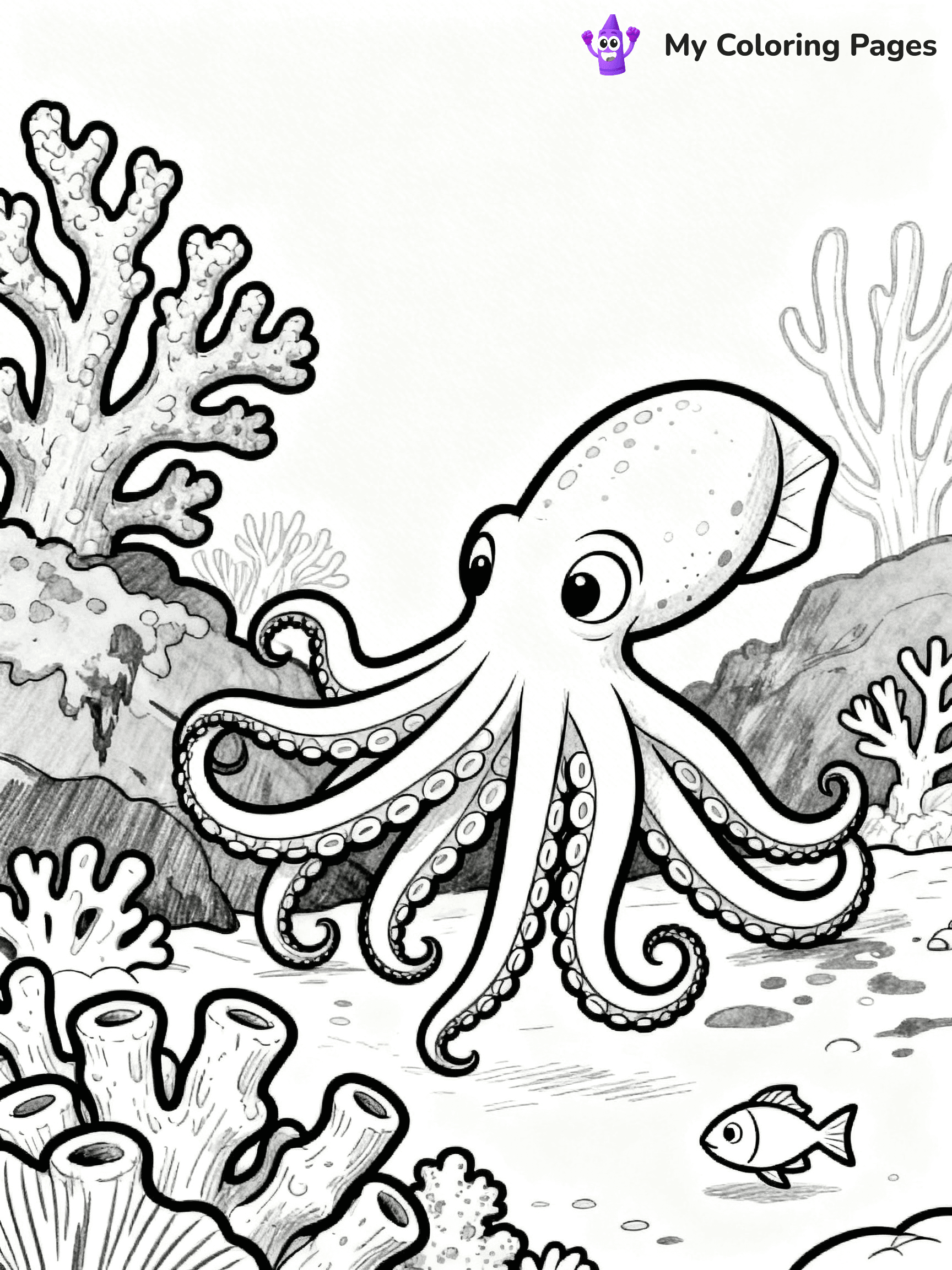 Squid Coloring Pages - 30