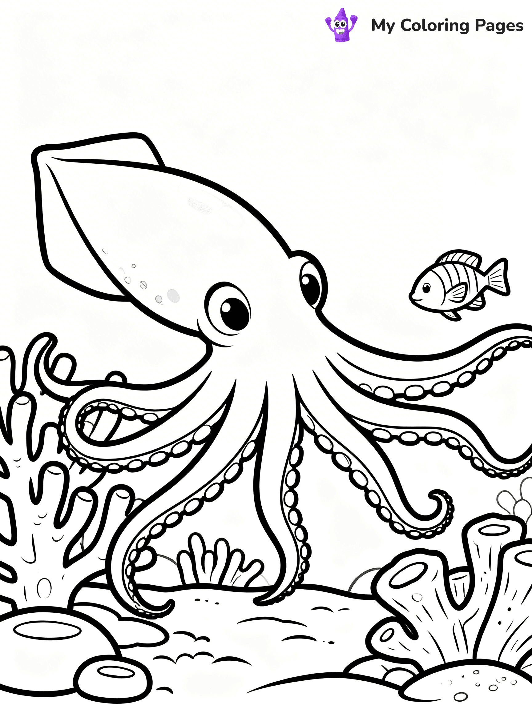 Squid Coloring Pages - 28