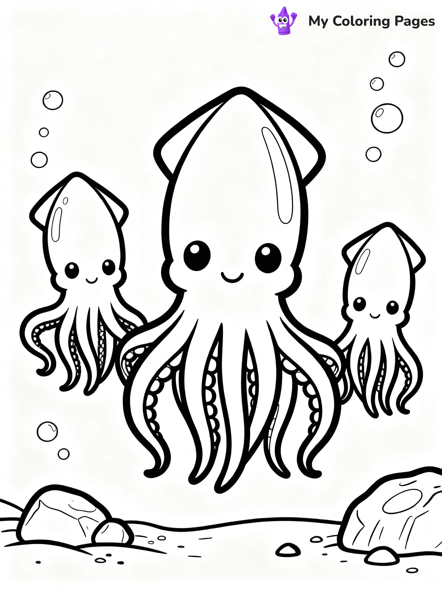 Squid Coloring Pages - 4