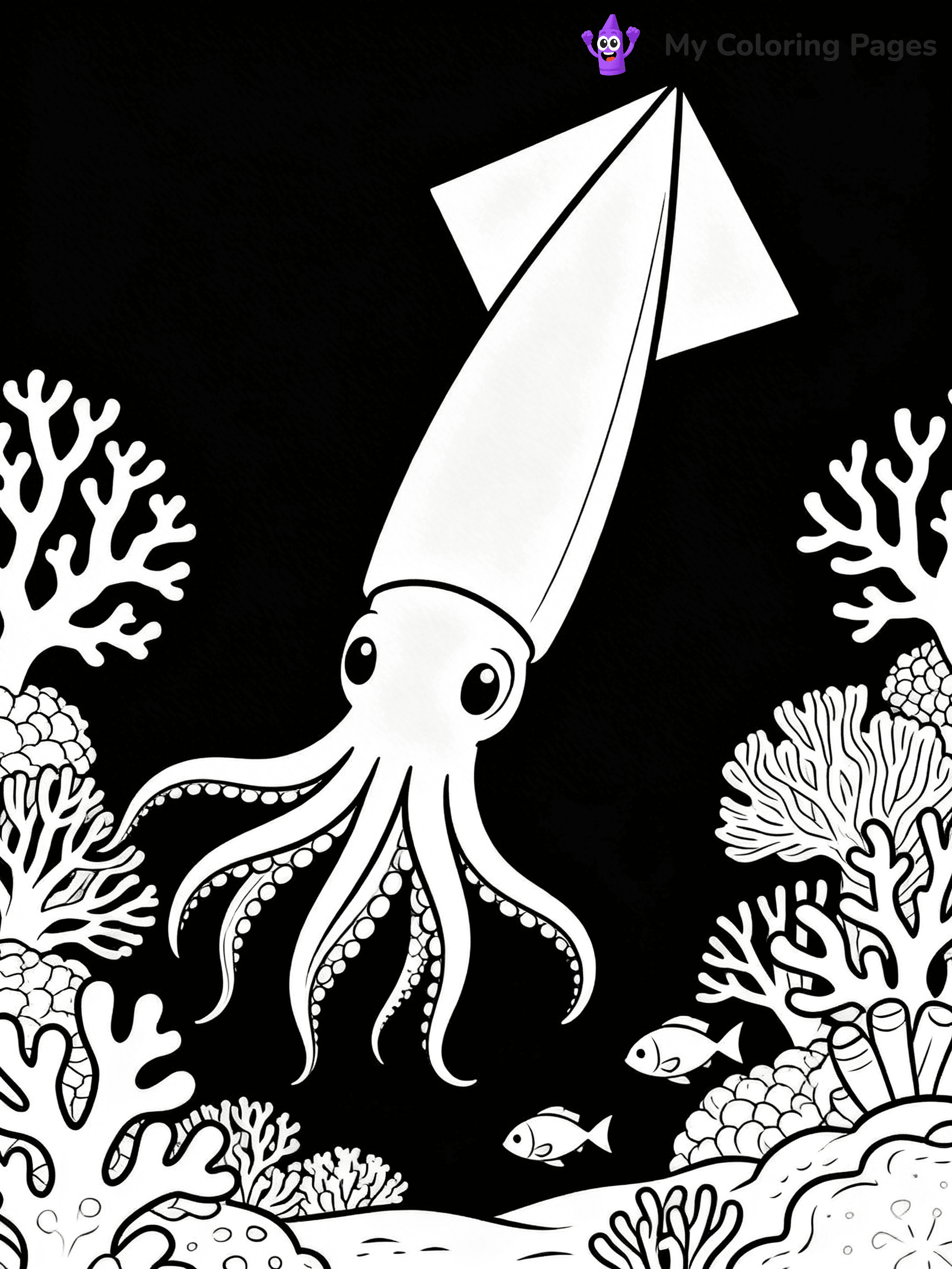 Squid Coloring Pages - 40