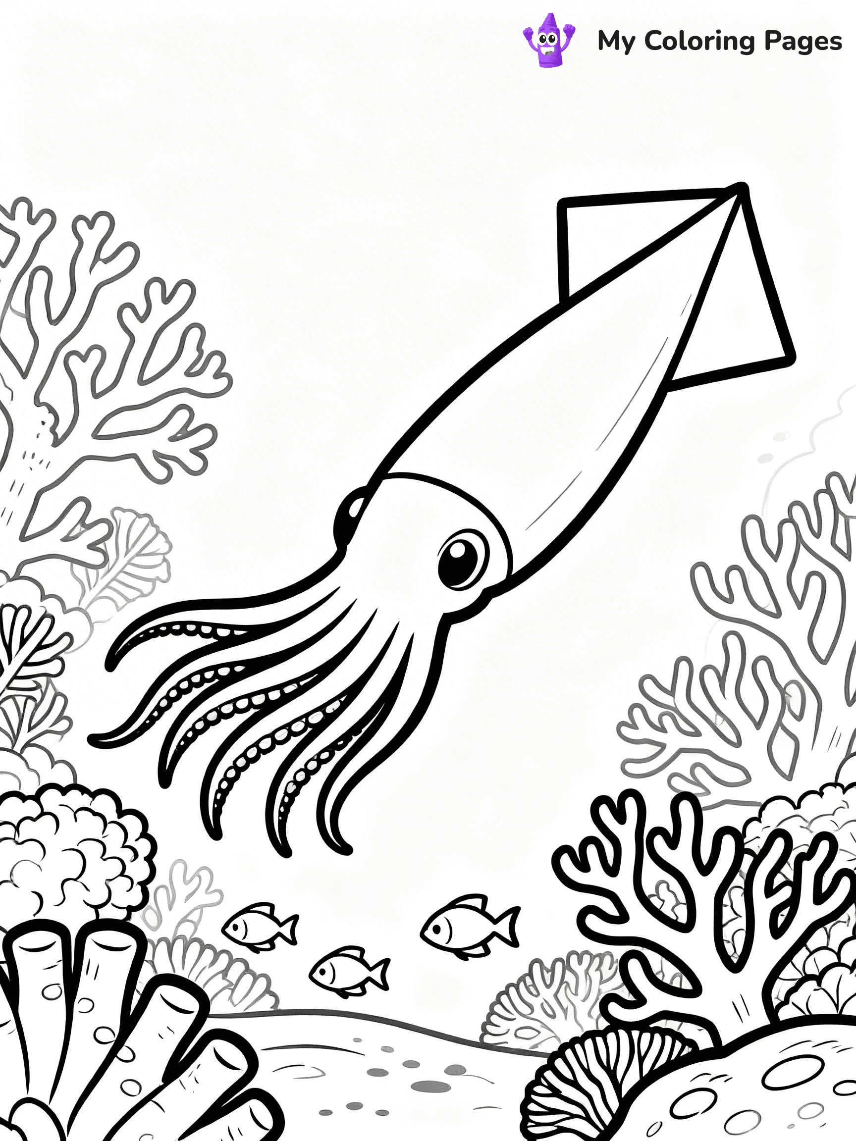 Squid Coloring Pages - 36