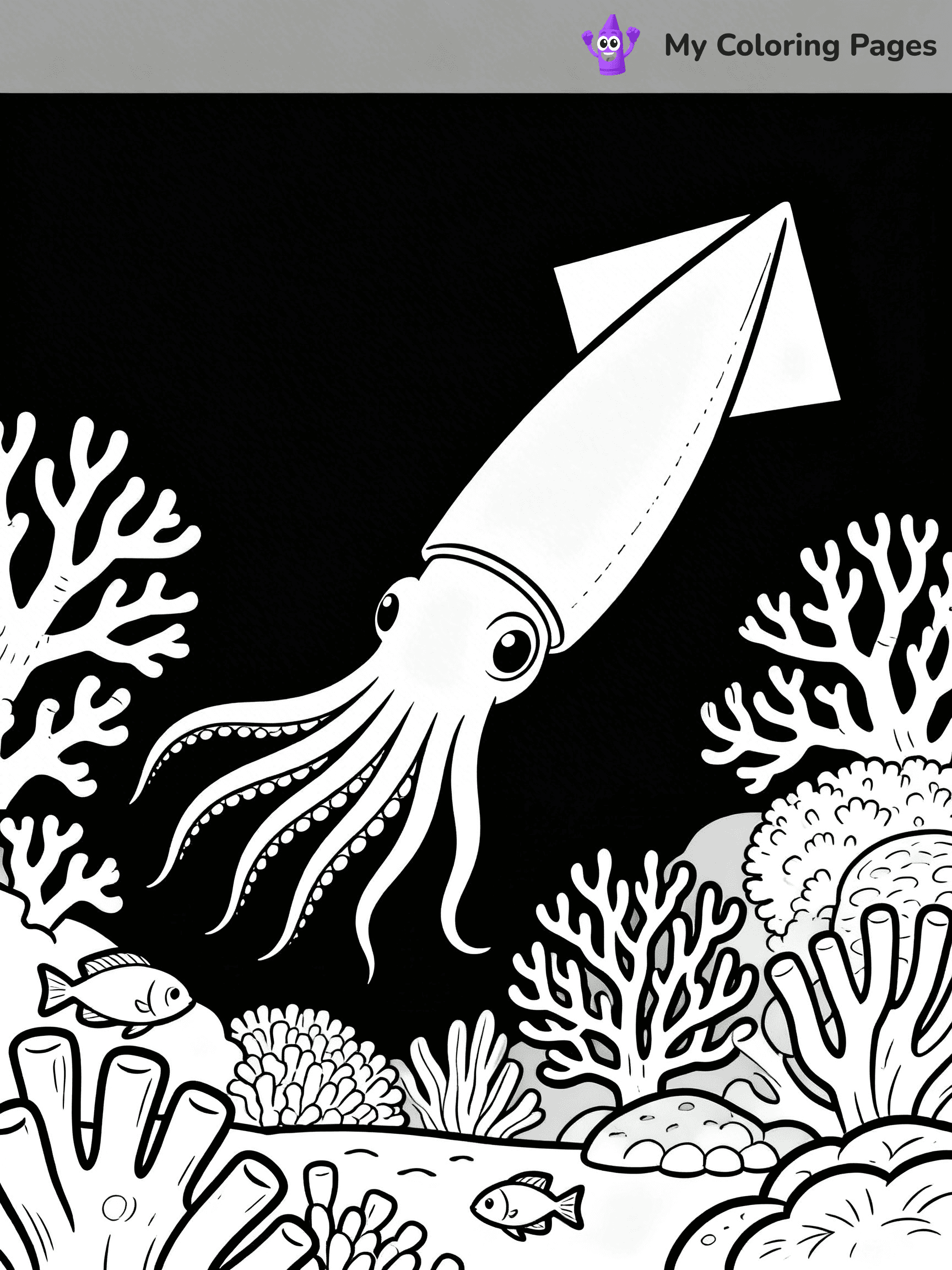 Squid Coloring Pages - 35