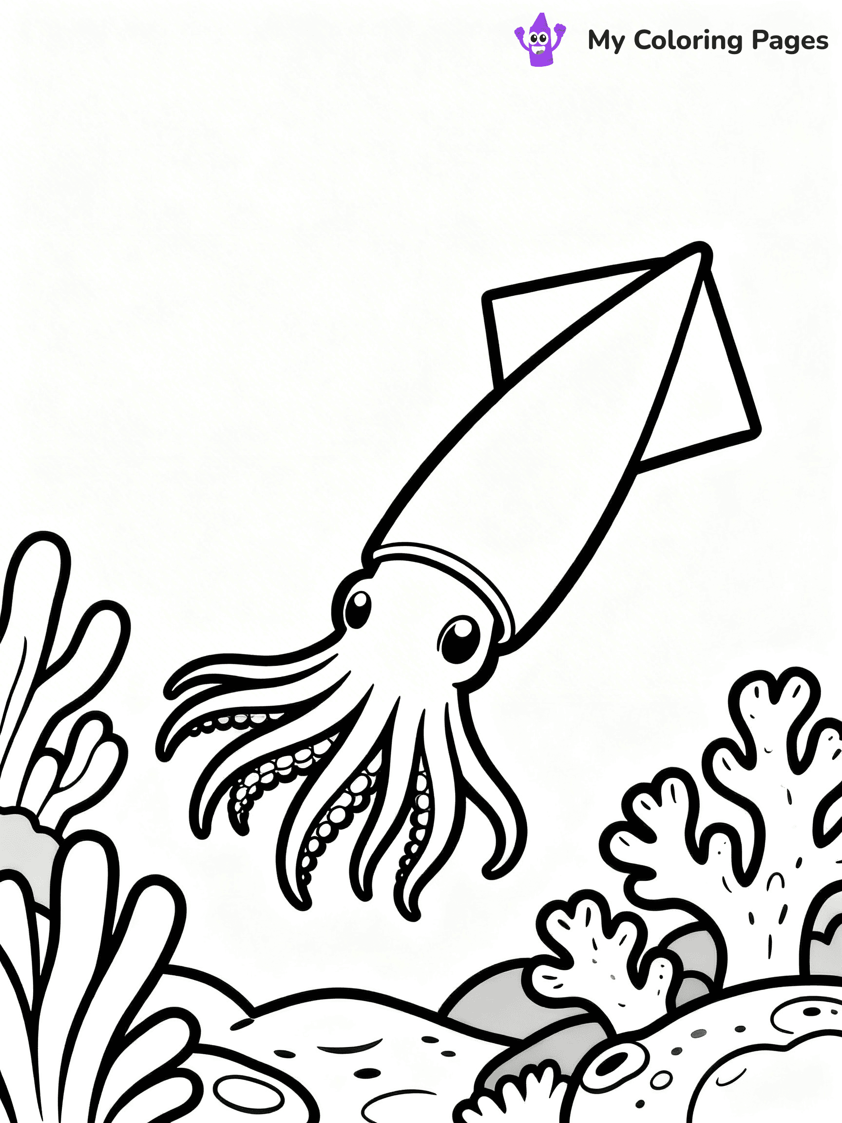Squid Coloring Pages - 30