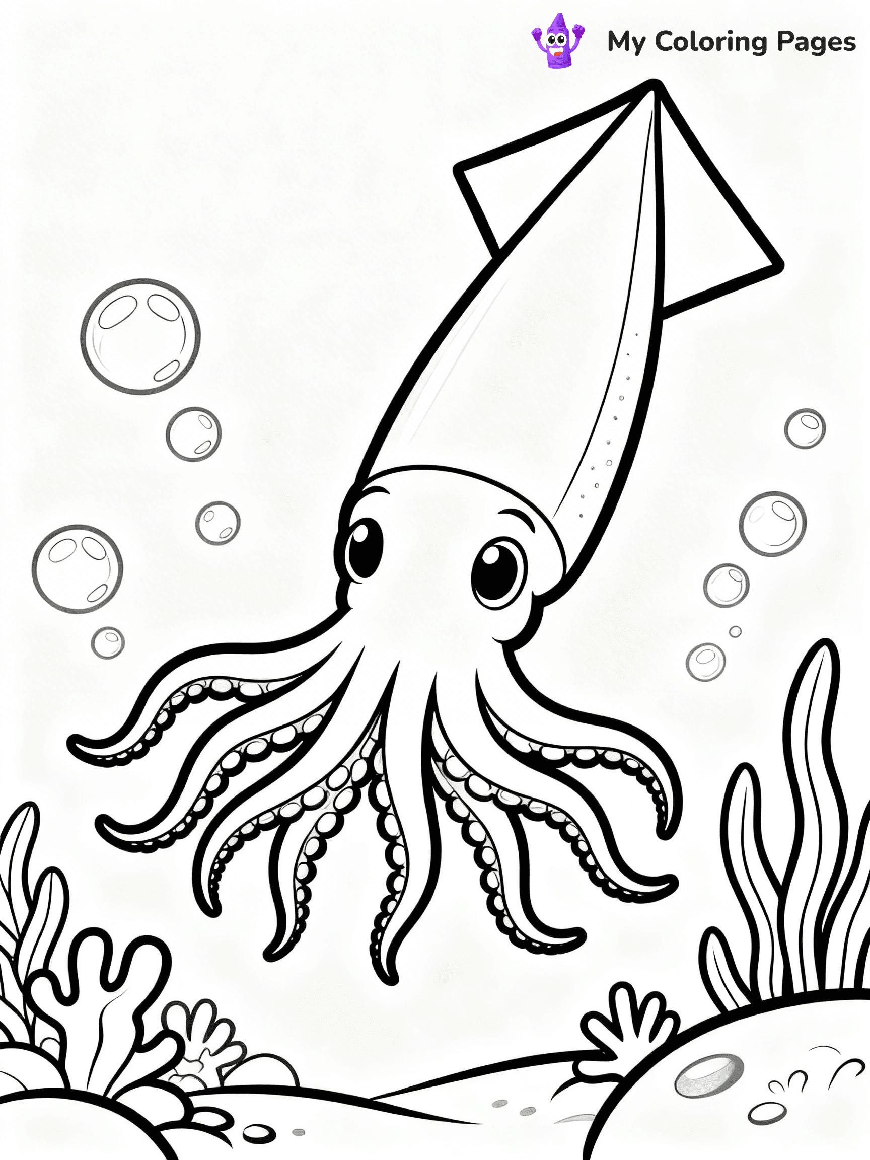 Squid Coloring Pages - 21