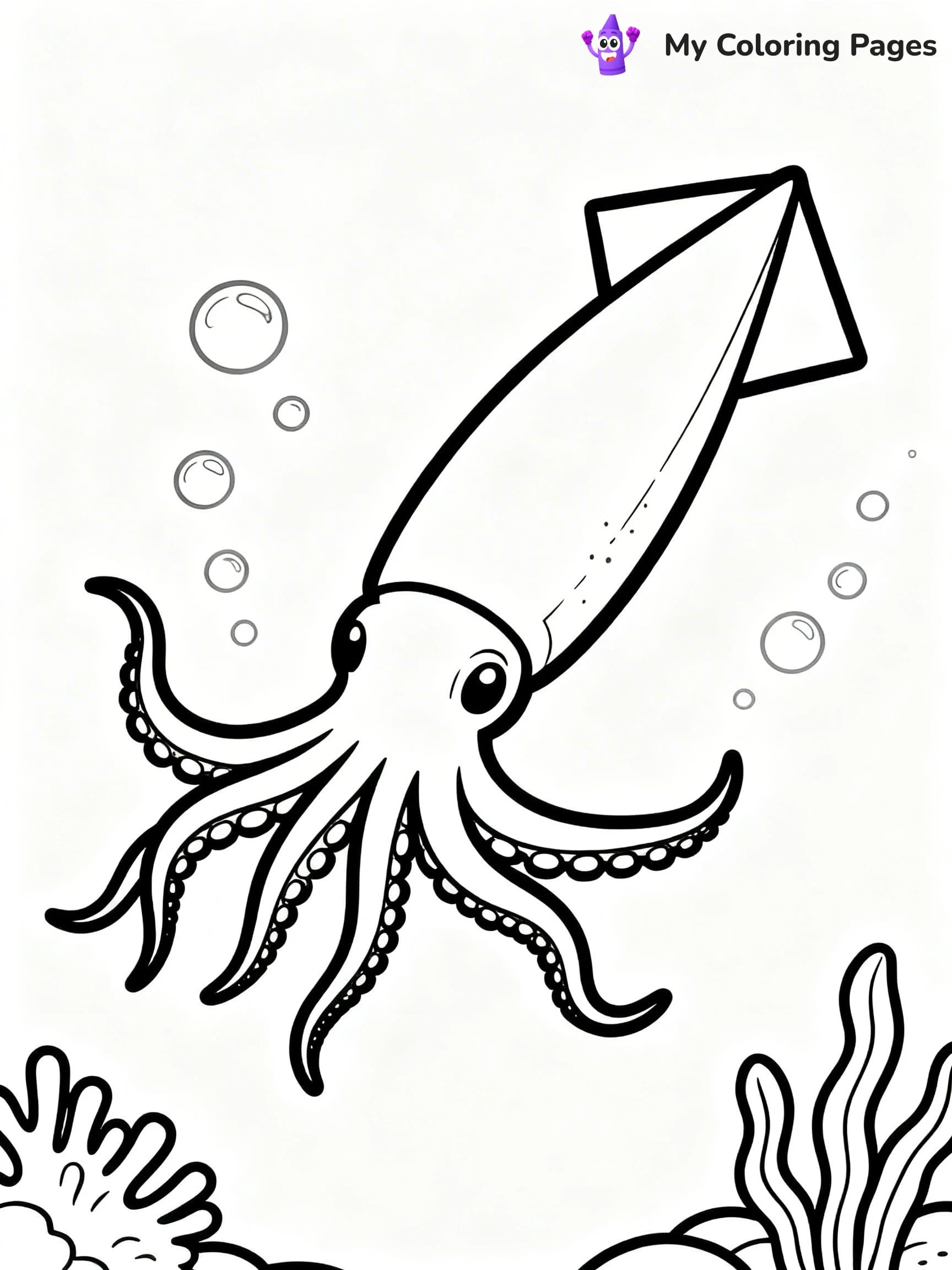 Squid Coloring Pages - 20