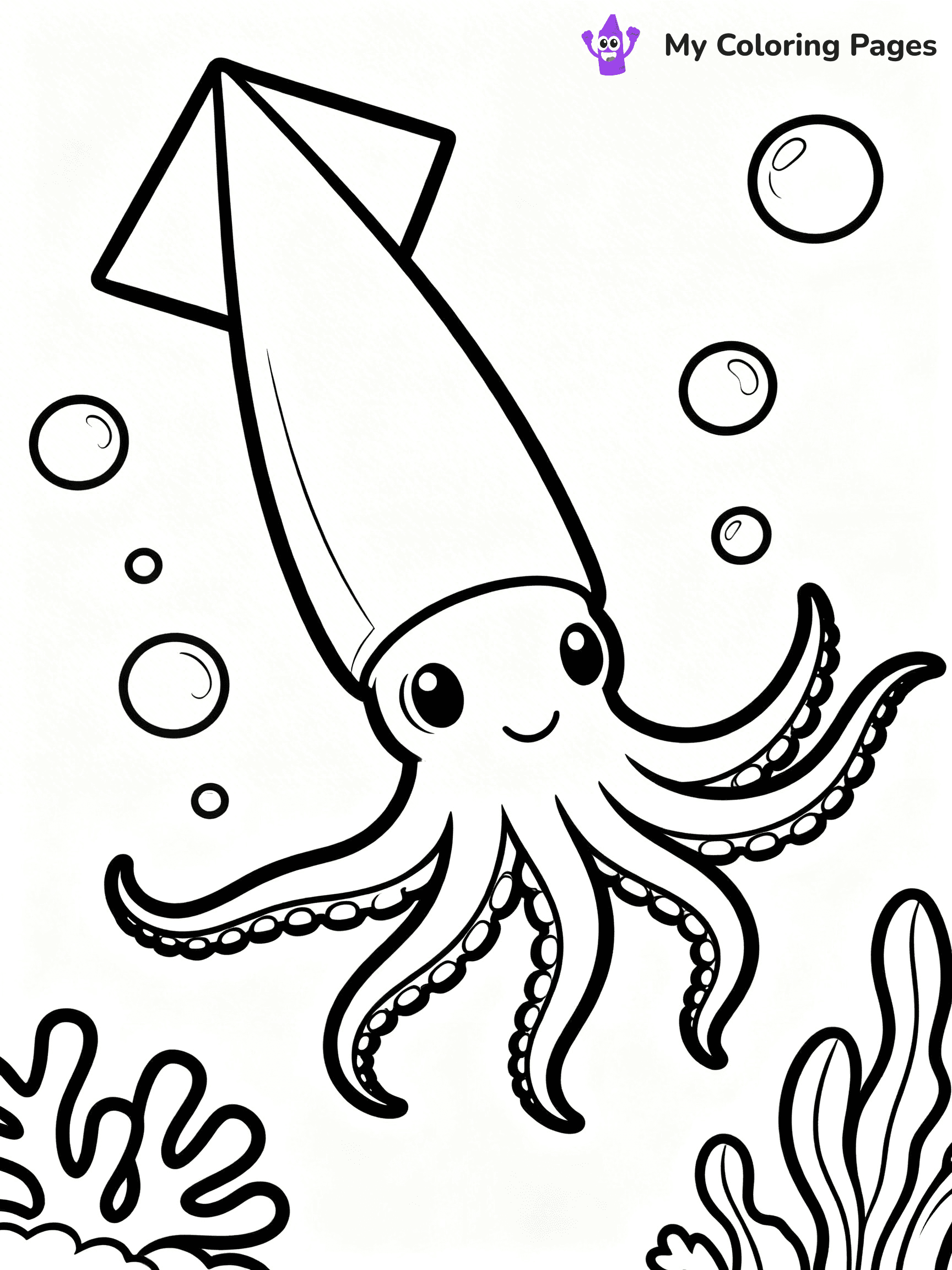 Squid Coloring Pages - 19
