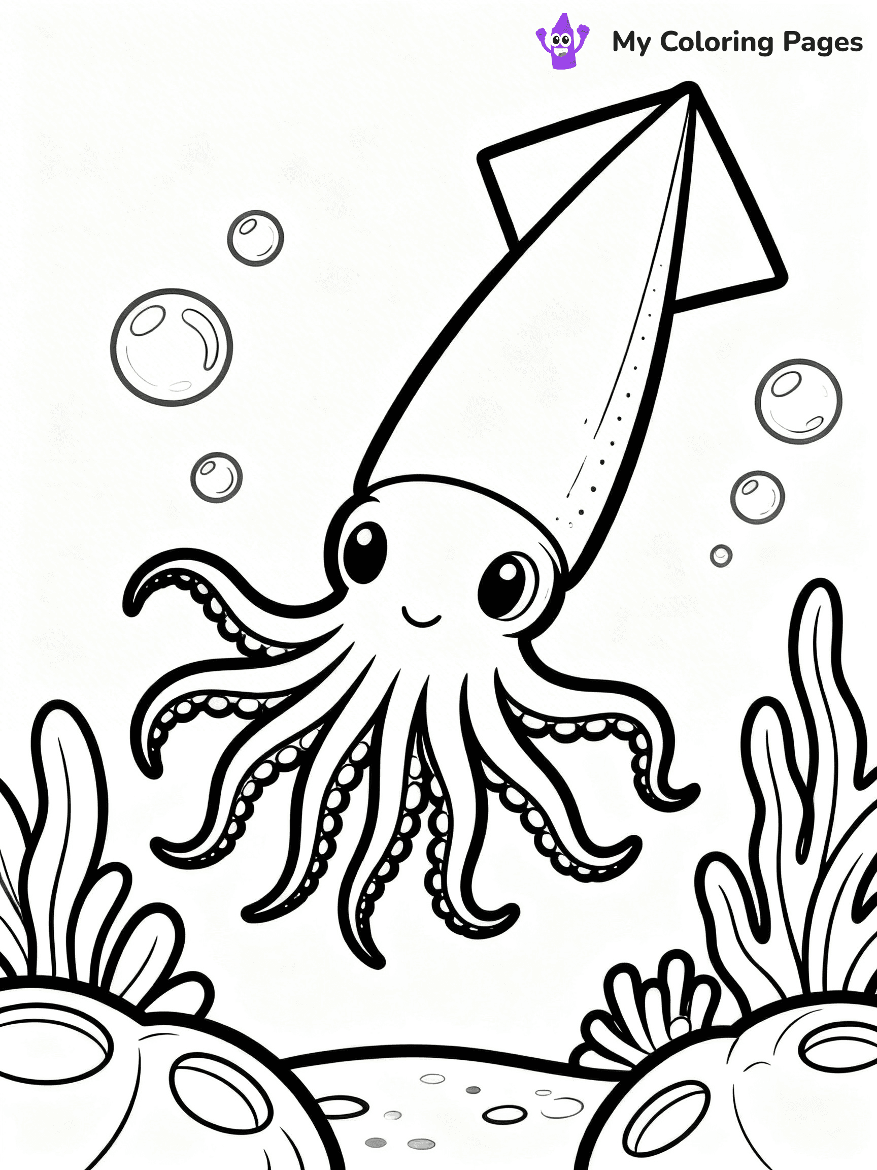 Squid Coloring Pages - 18
