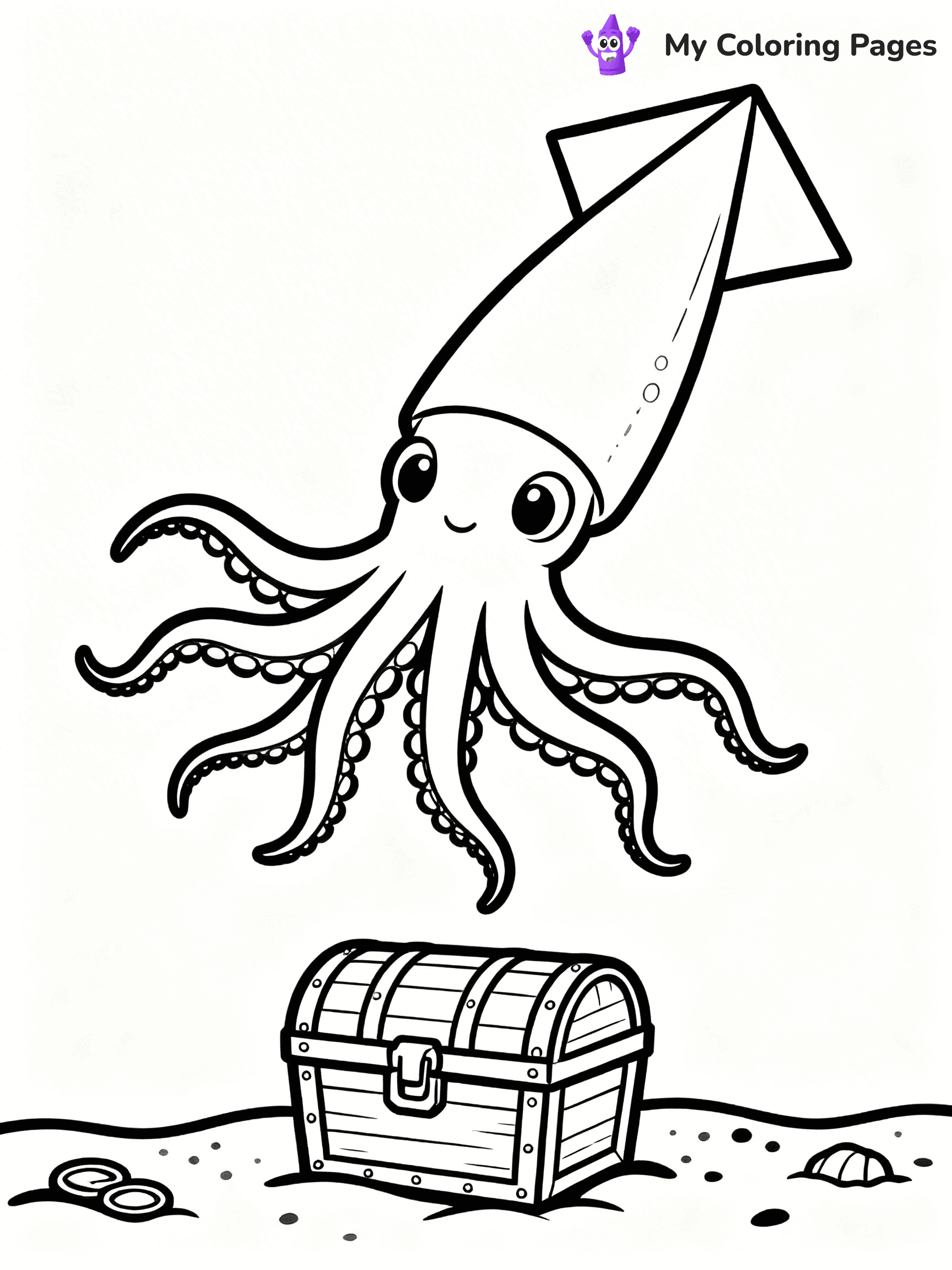 Squid Coloring Pages - 12