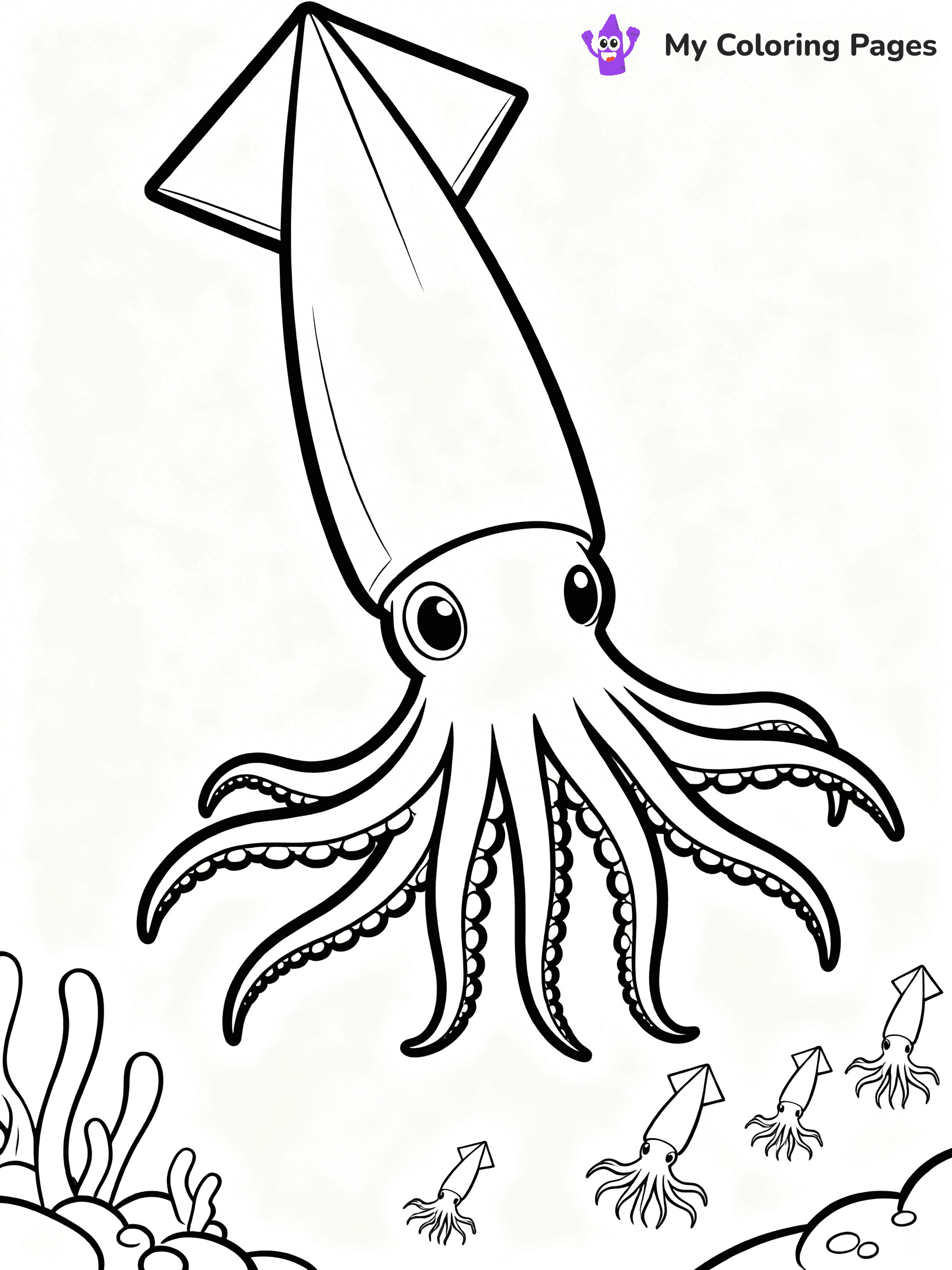 Squid Coloring Pages - 8