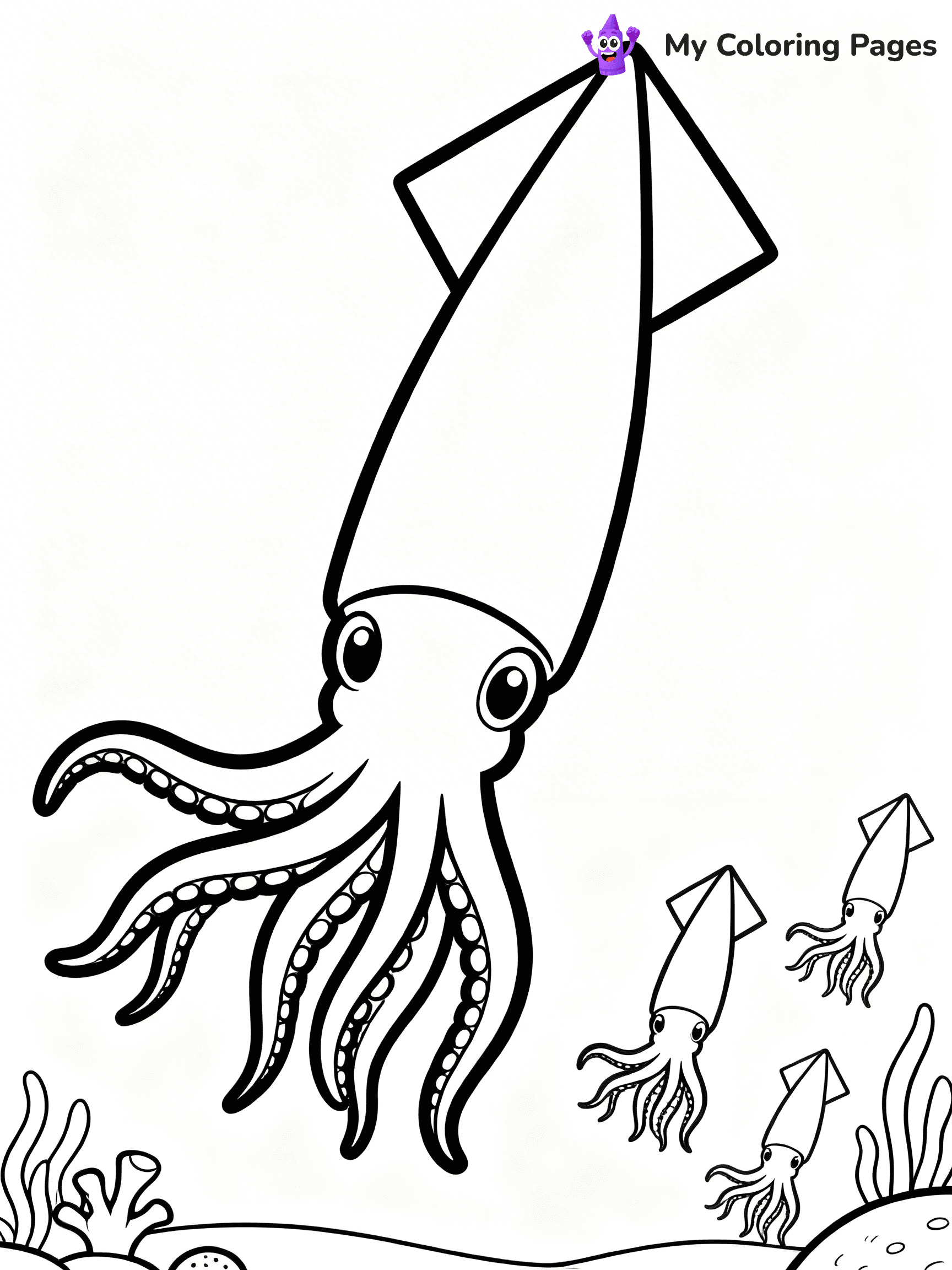 Squid Coloring Pages - 7