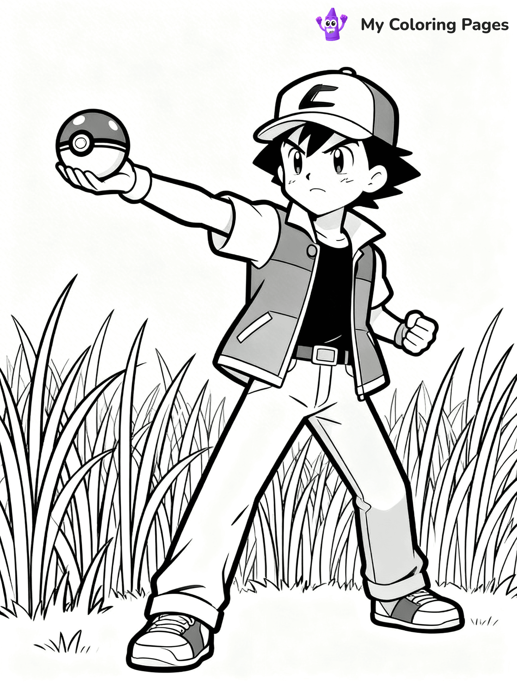 Pokemon Ash Coloring Pages - 14