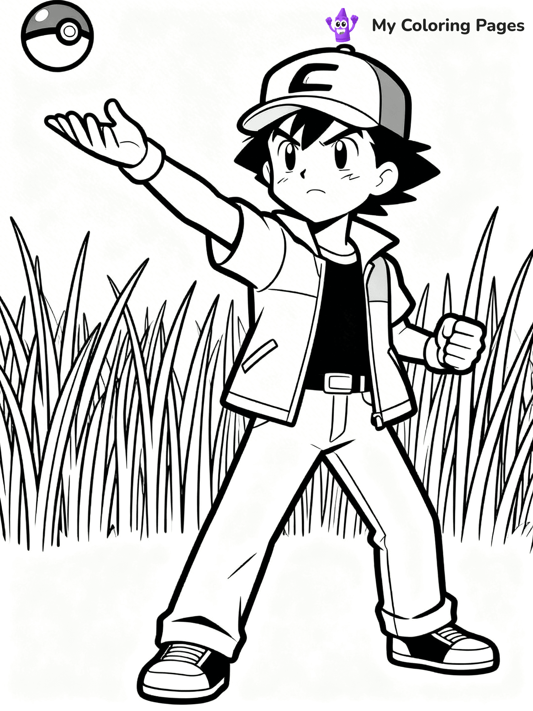 Pokemon Ash Coloring Pages - 12