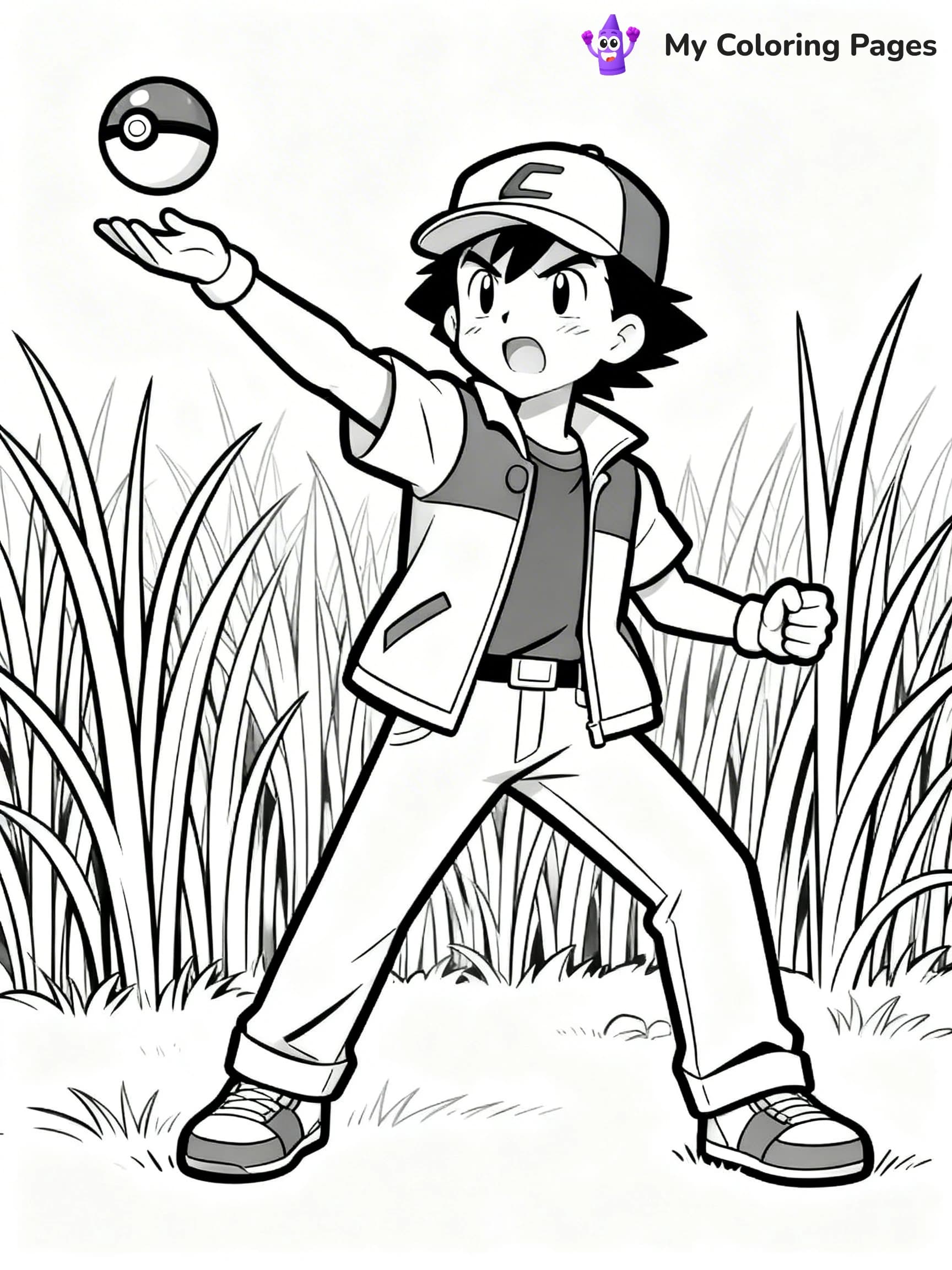 Pokemon Ash Coloring Pages - 11